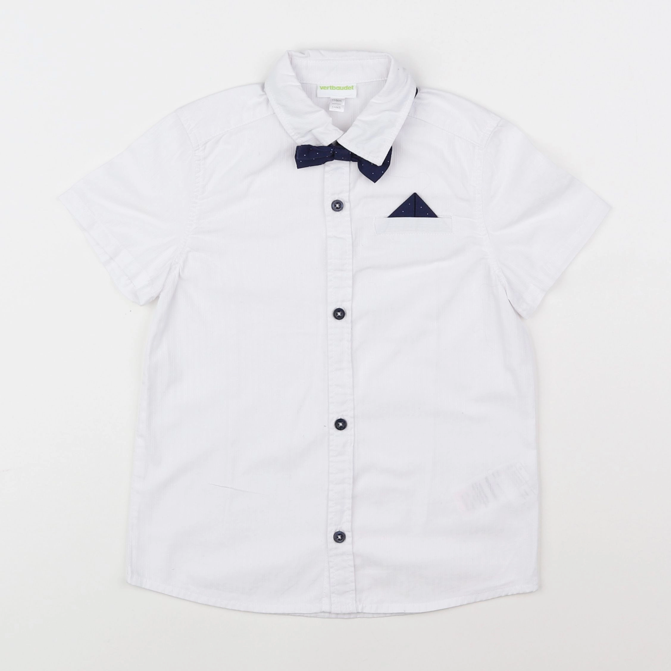 Vertbaudet - chemise blanc, bleu - 5 ans