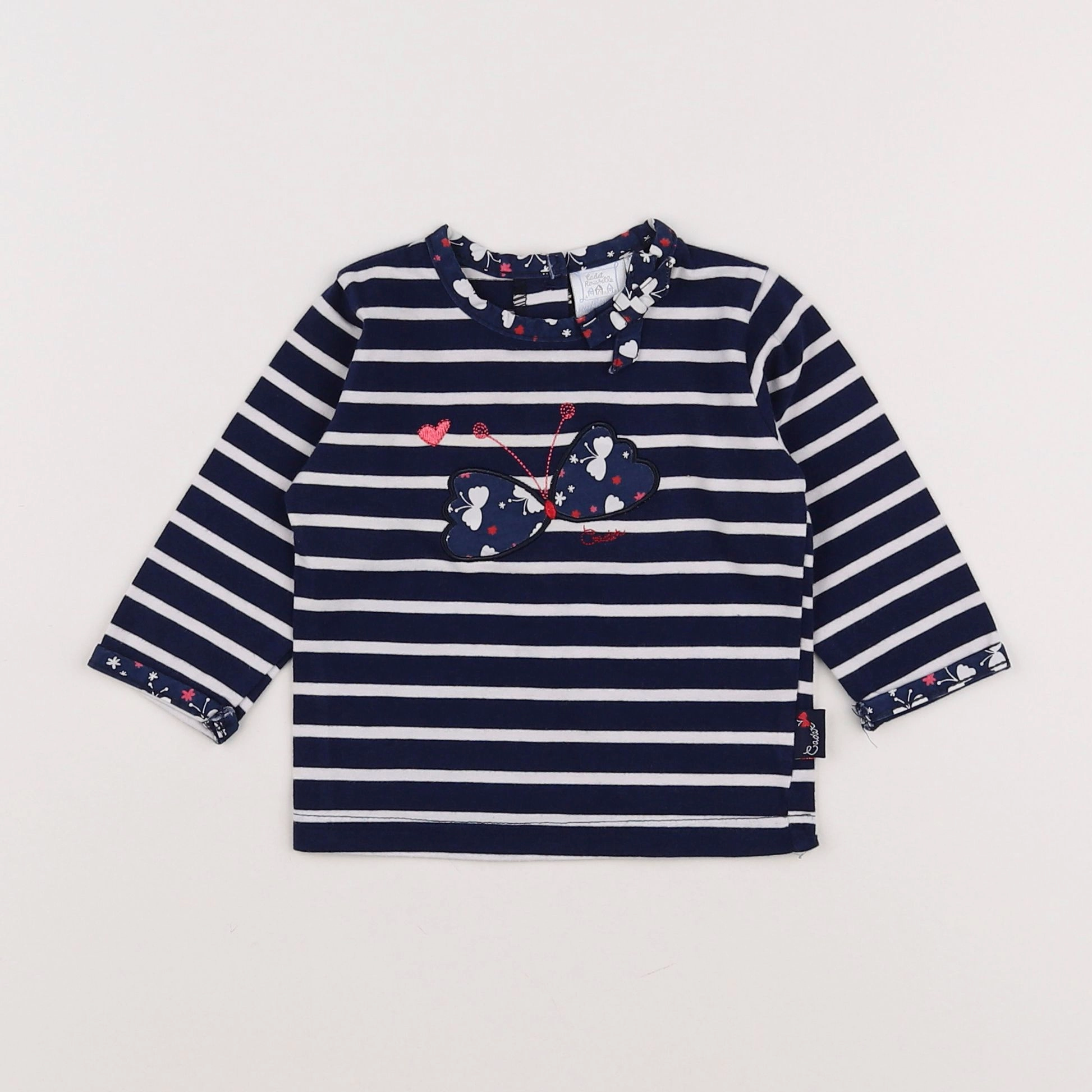 Cadet Rousselle - tee-shirt bleu, blanc - 3 mois