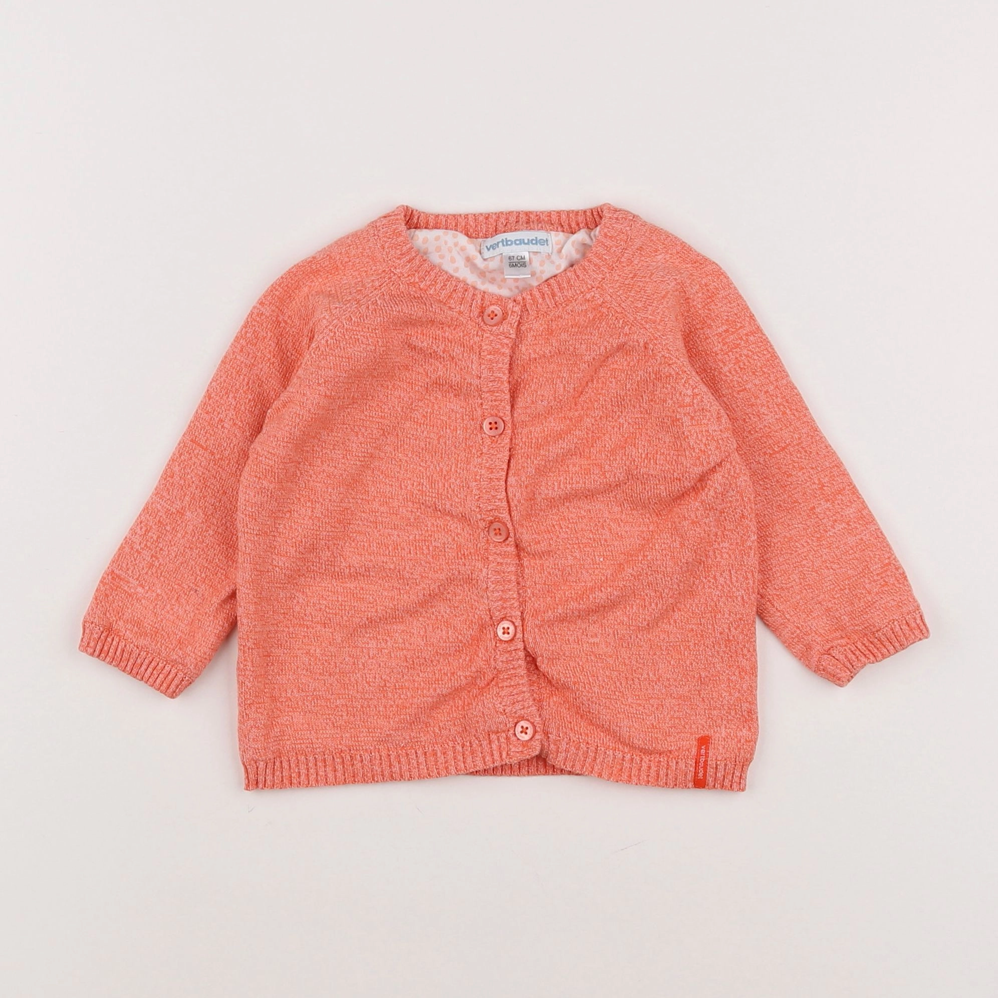 Vertbaudet - gilet rose - 6 mois