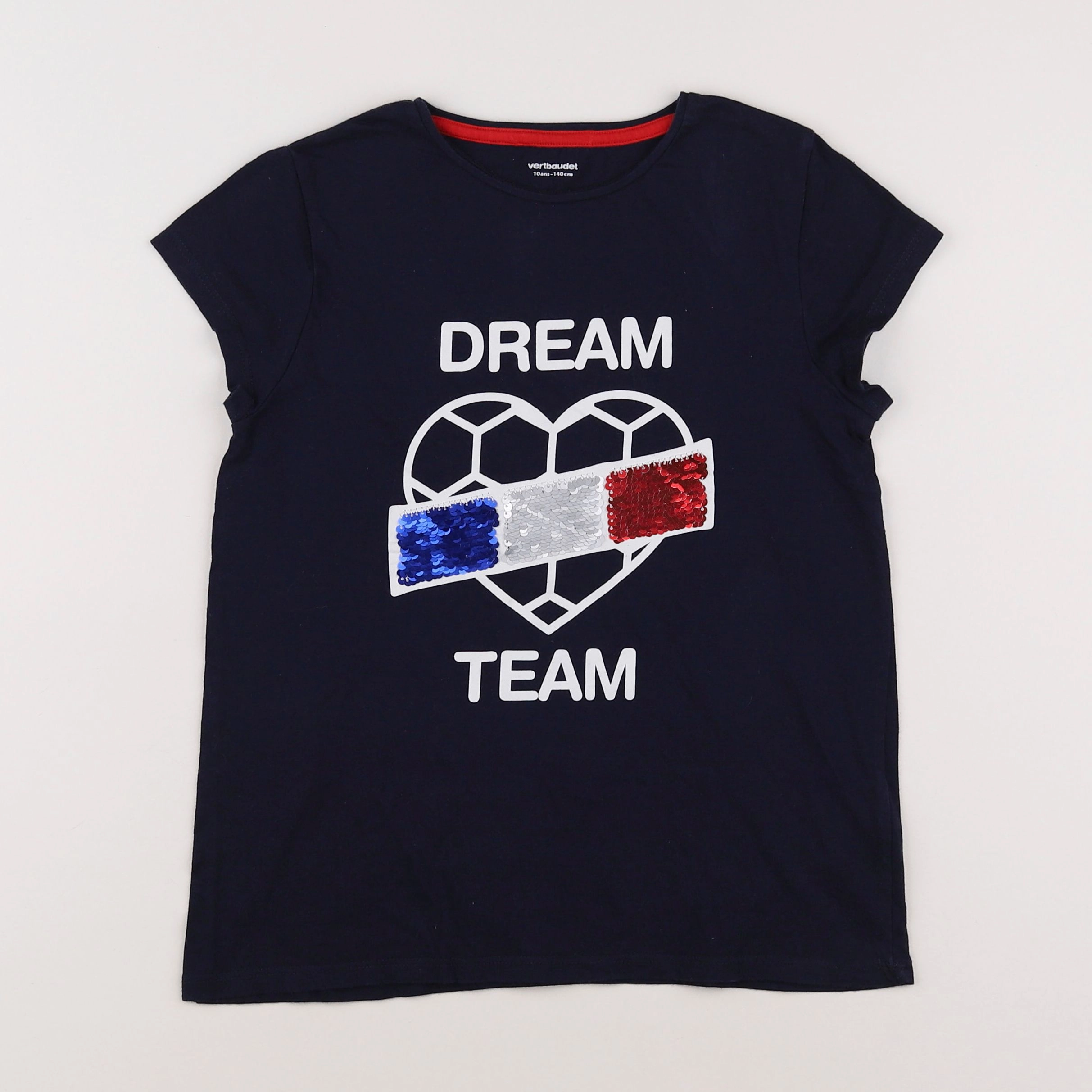 Vertbaudet - tee-shirt bleu - 10 ans