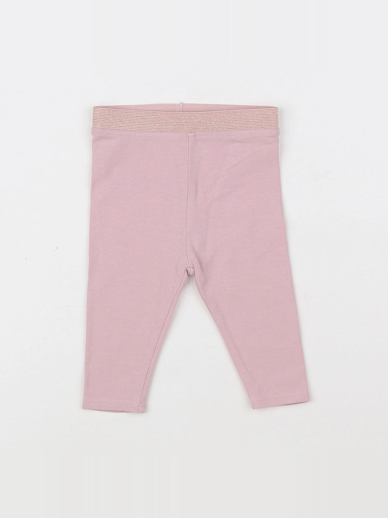 Vertbaudet - legging rose, or - 3 mois