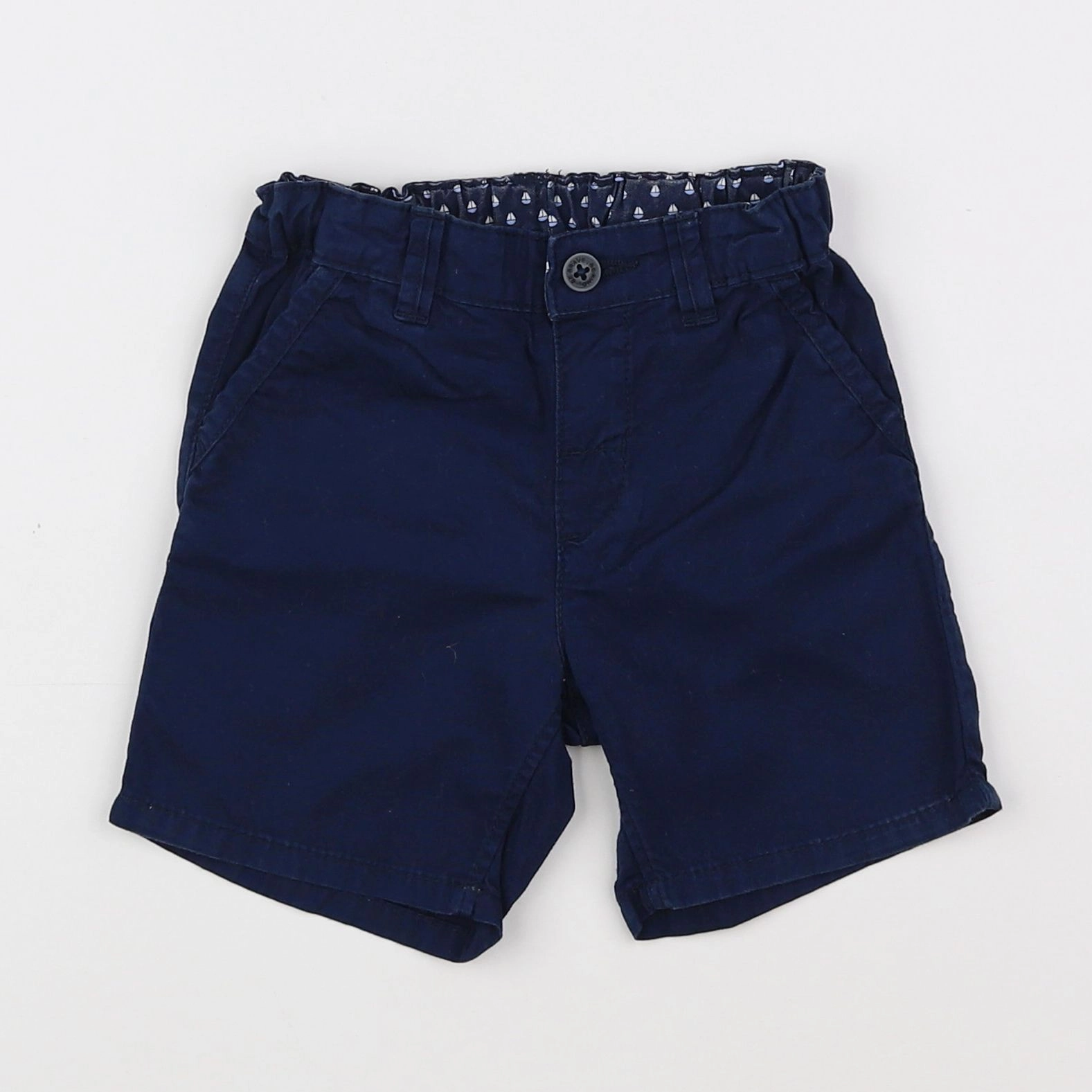 H&M - short bleu - 6/9 mois