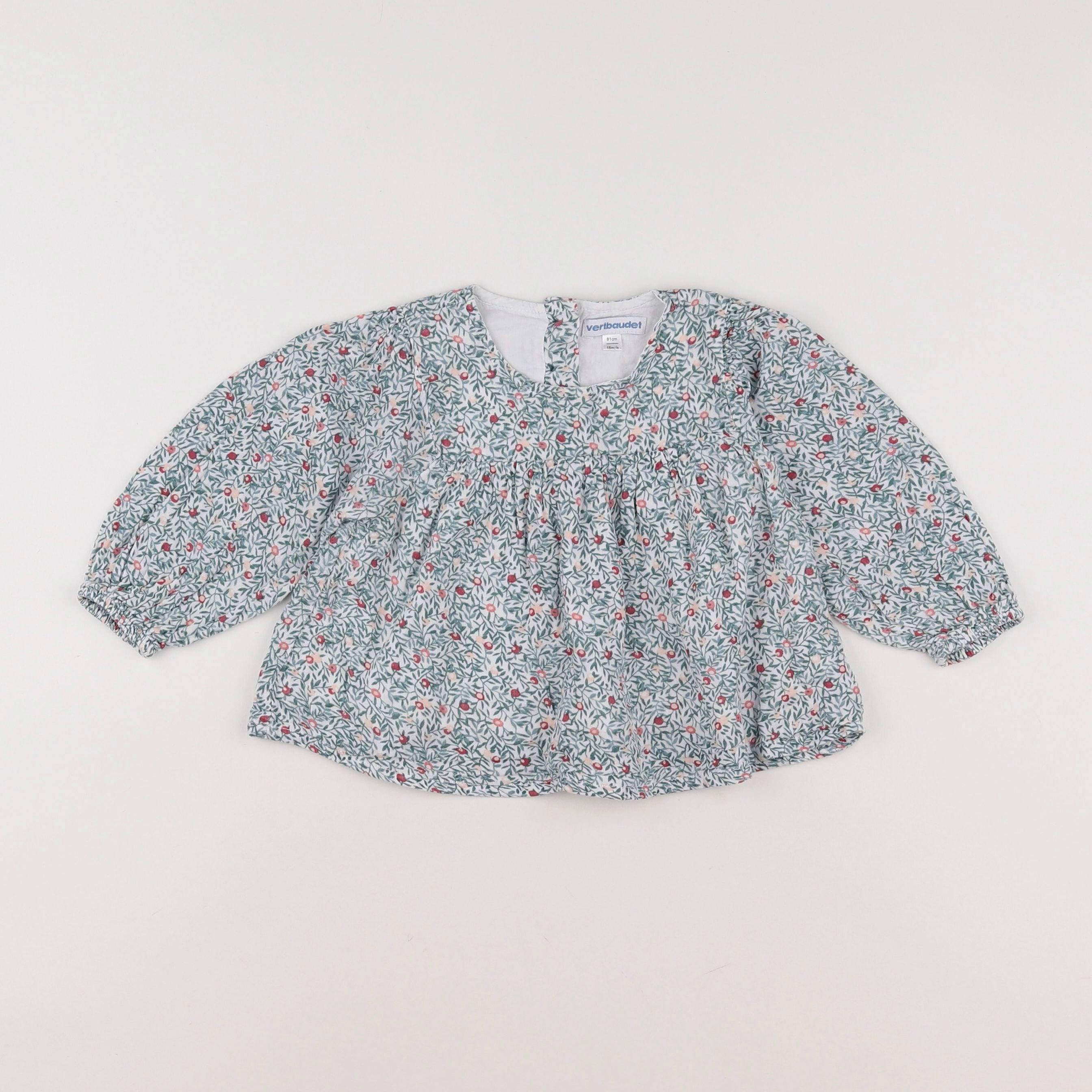Vertbaudet - blouse vert - 18 mois