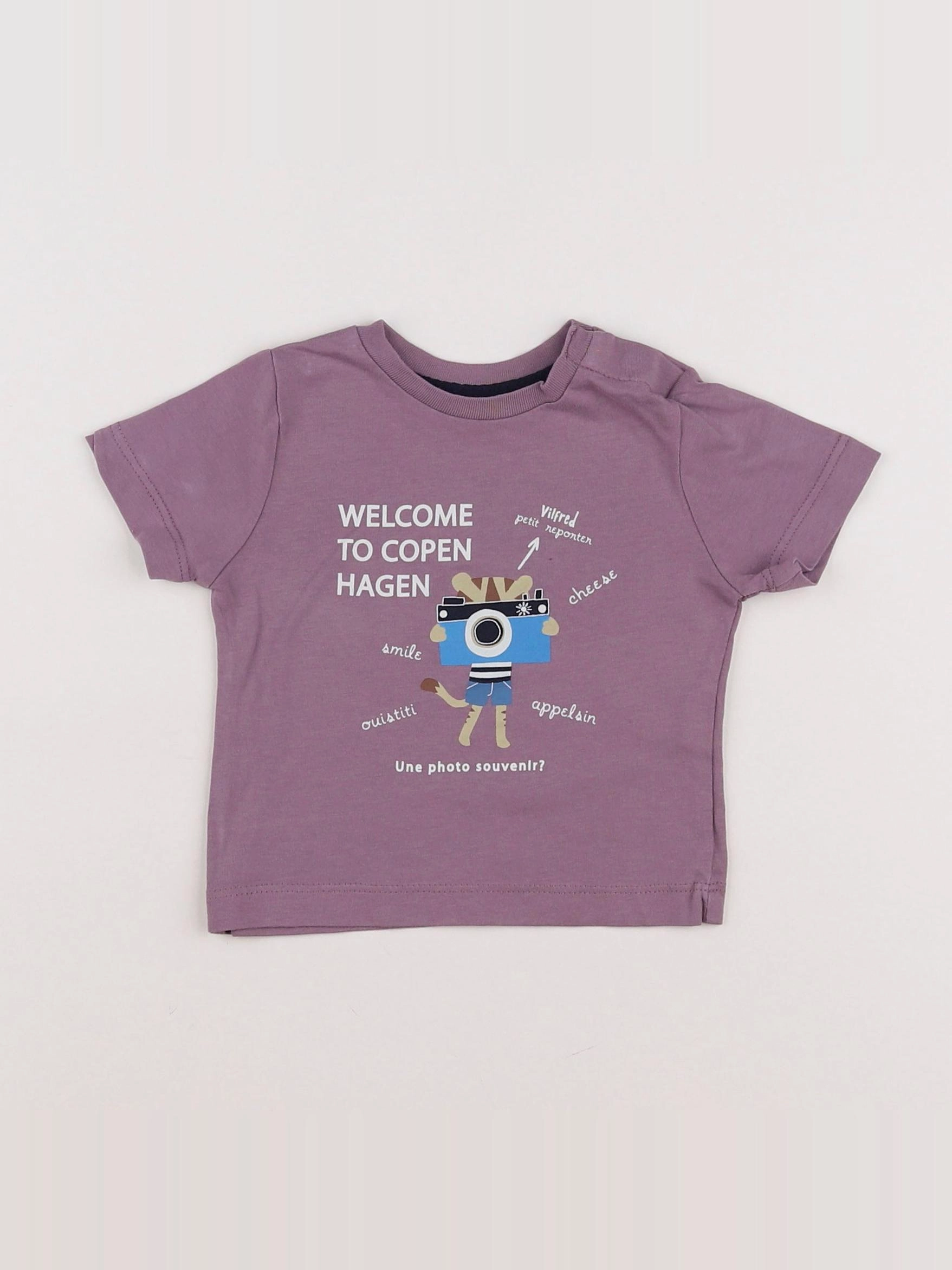 Boutchou - tee-shirt violet - 6 mois