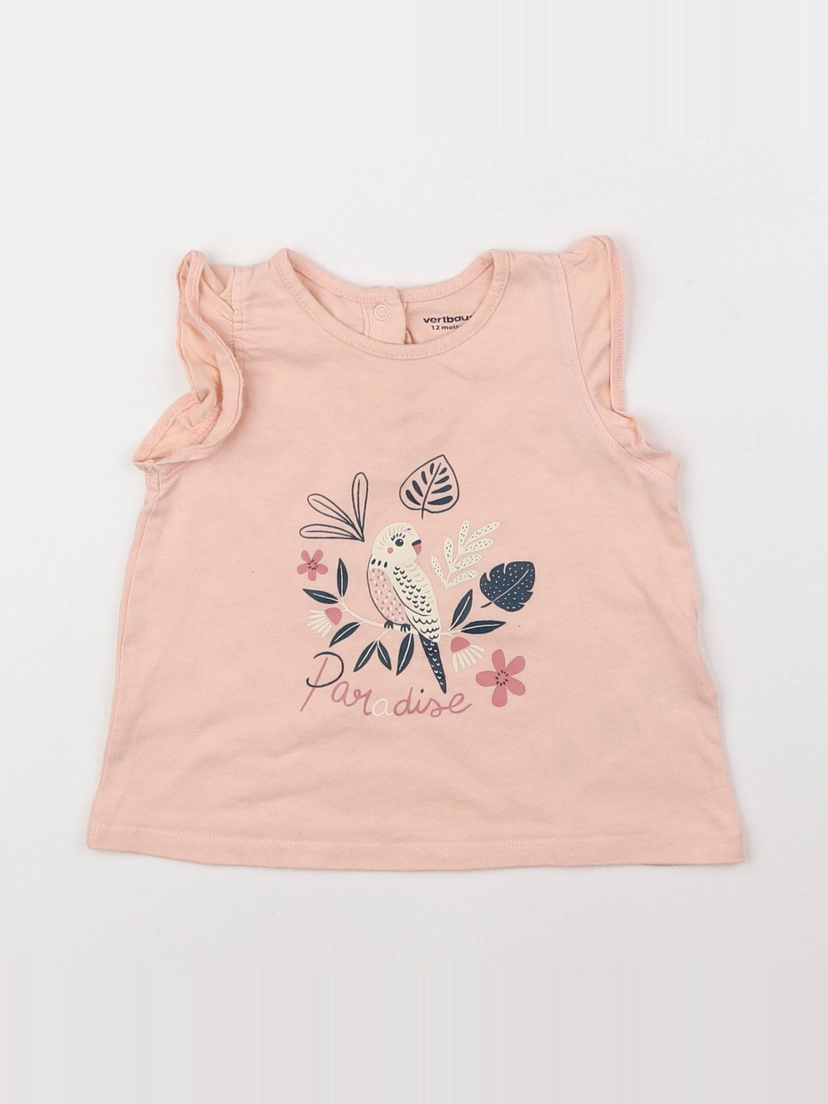 Vertbaudet - tee-shirt rose - 12 mois