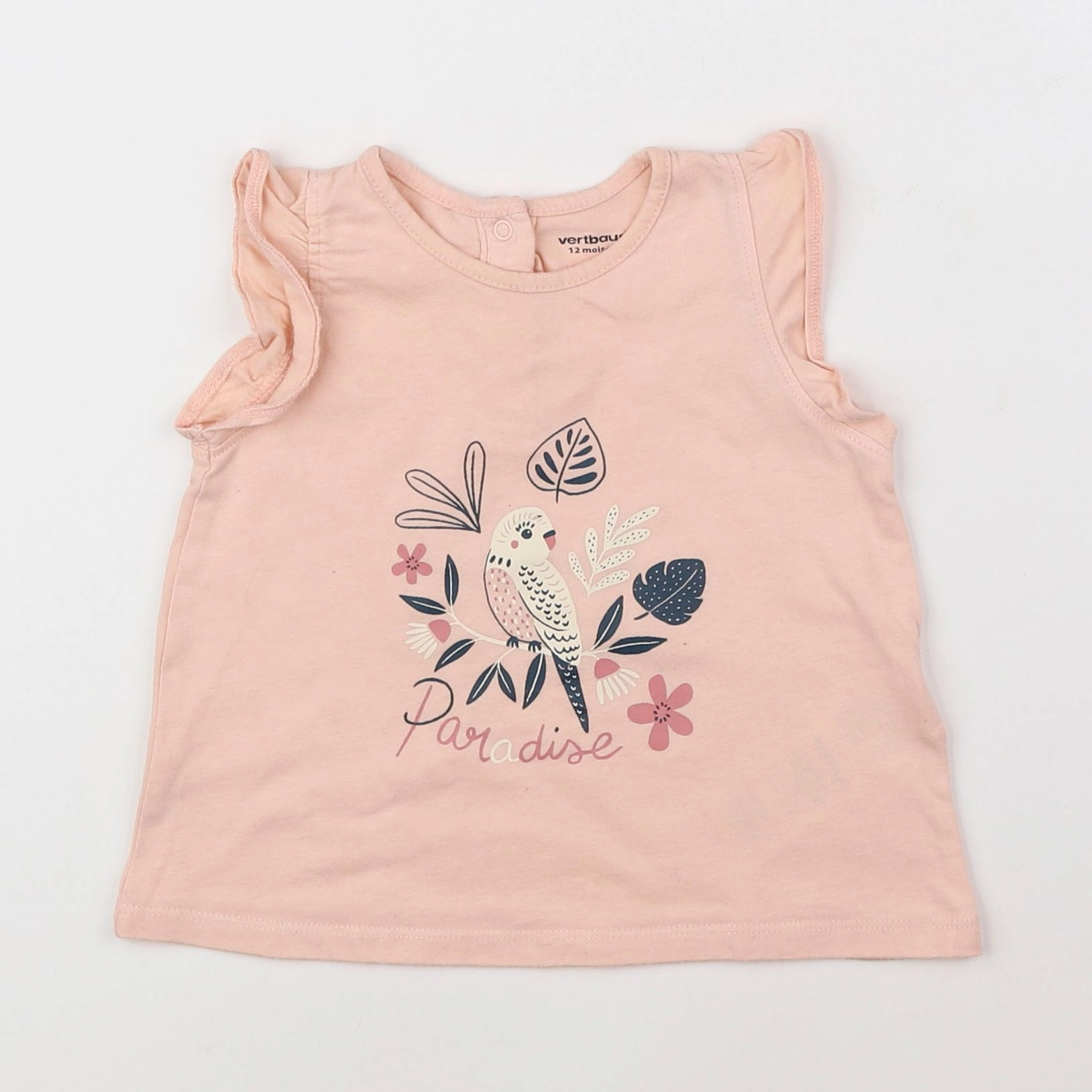 Vertbaudet - tee-shirt rose - 12 mois