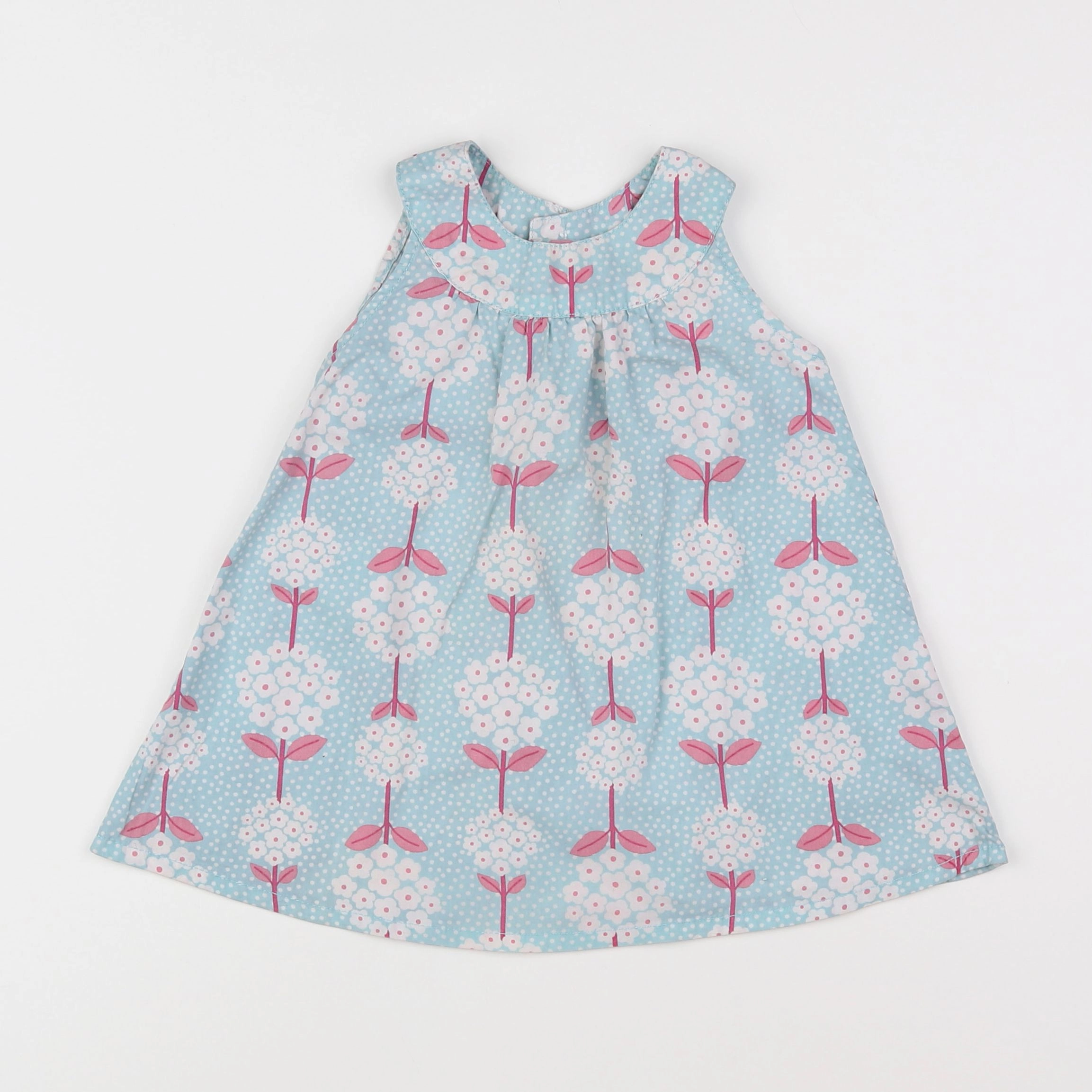 H&M - robe bleu, blanc - 9/12 mois