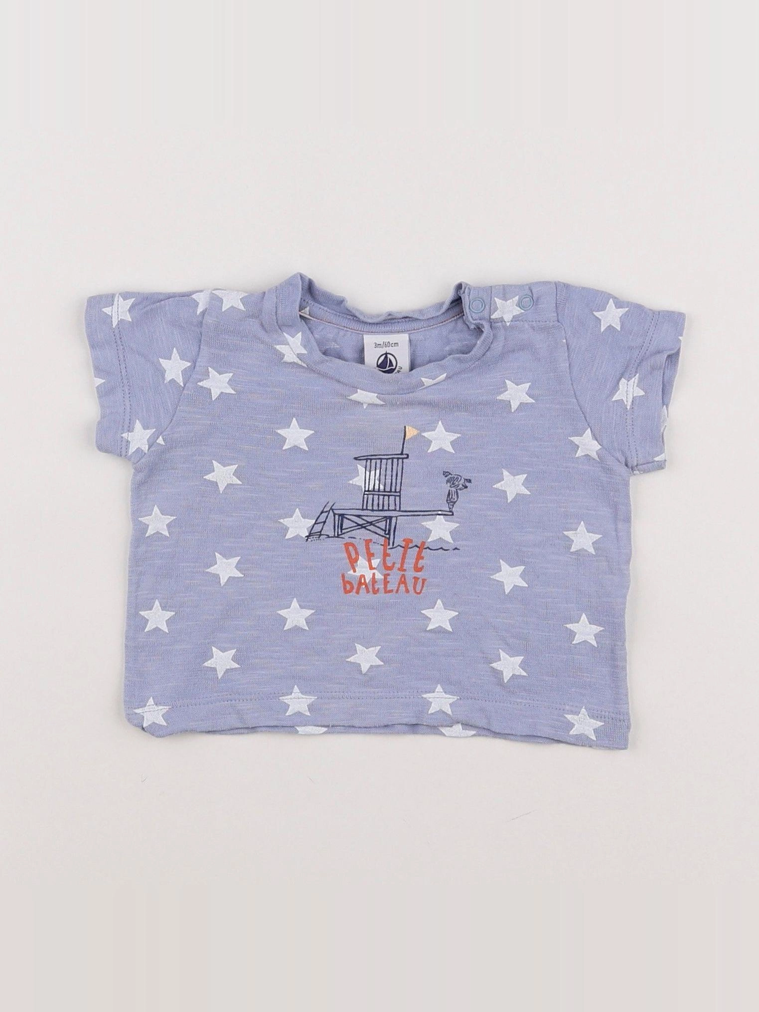 Petit Bateau - tee-shirt bleu - 3 mois