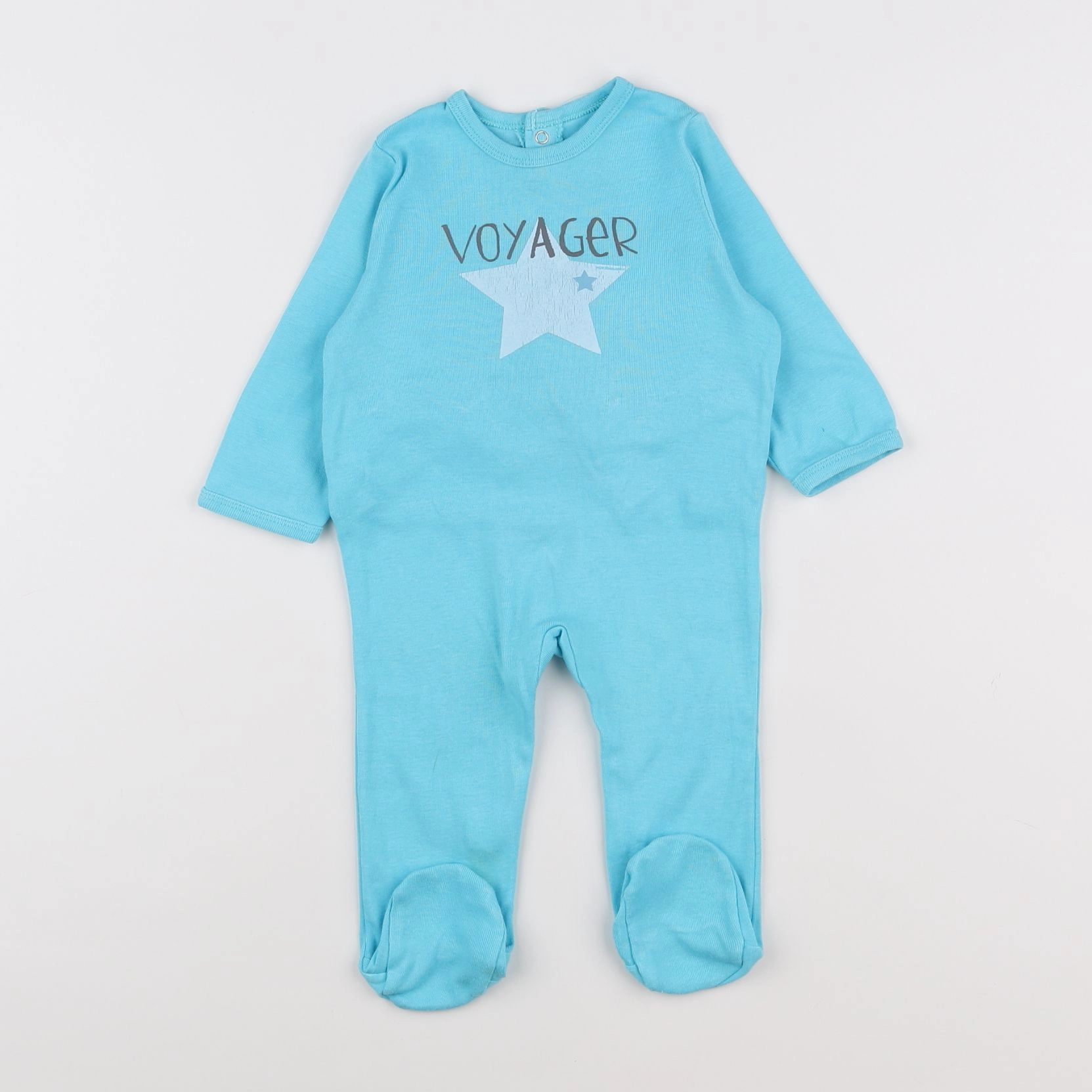 Vertbaudet - pyjama coton bleu - 6 mois