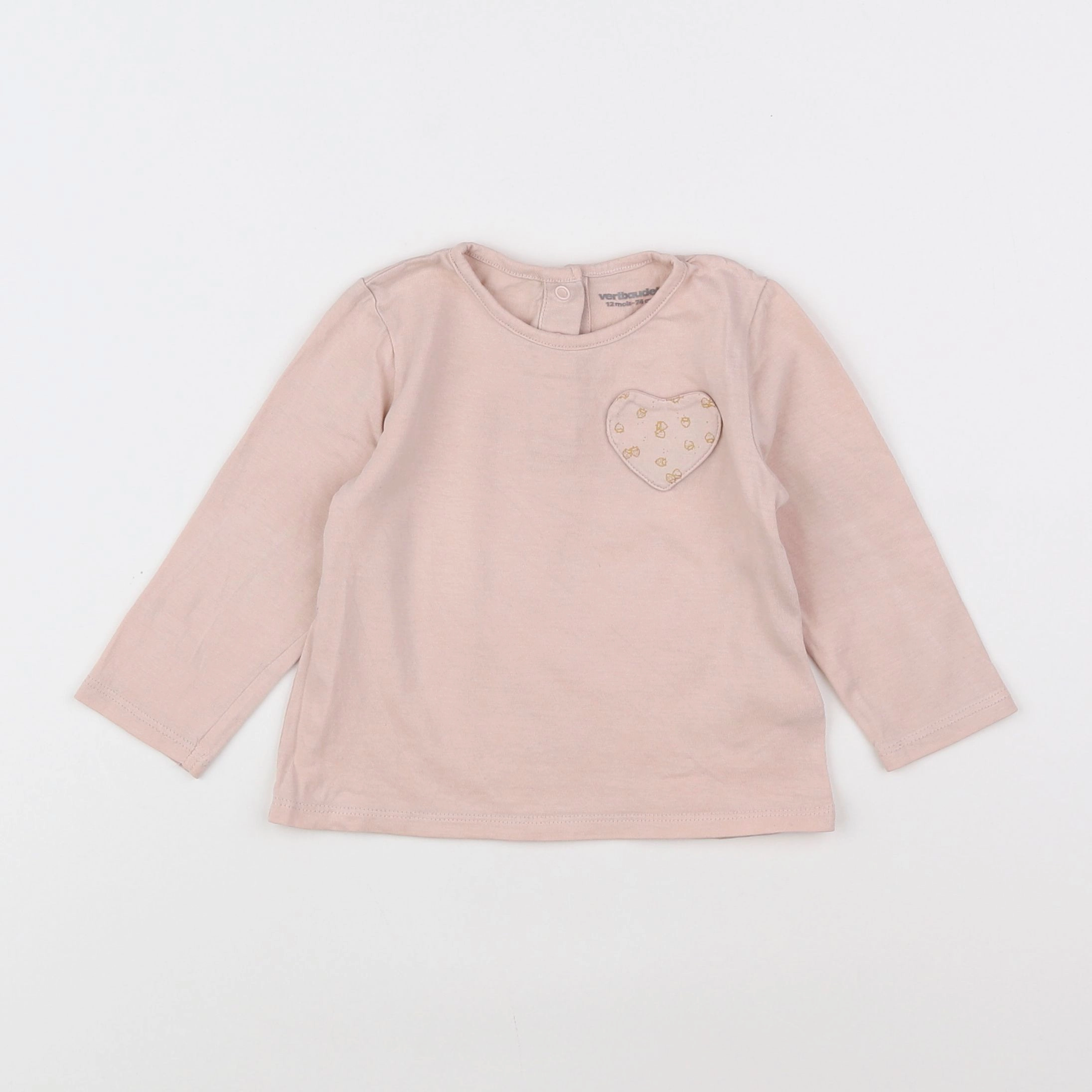 Vertbaudet - tee-shirt rose - 12 mois