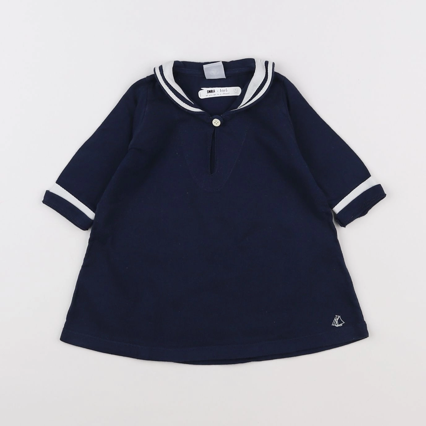 Petit Bateau - robe bleu - 6 mois