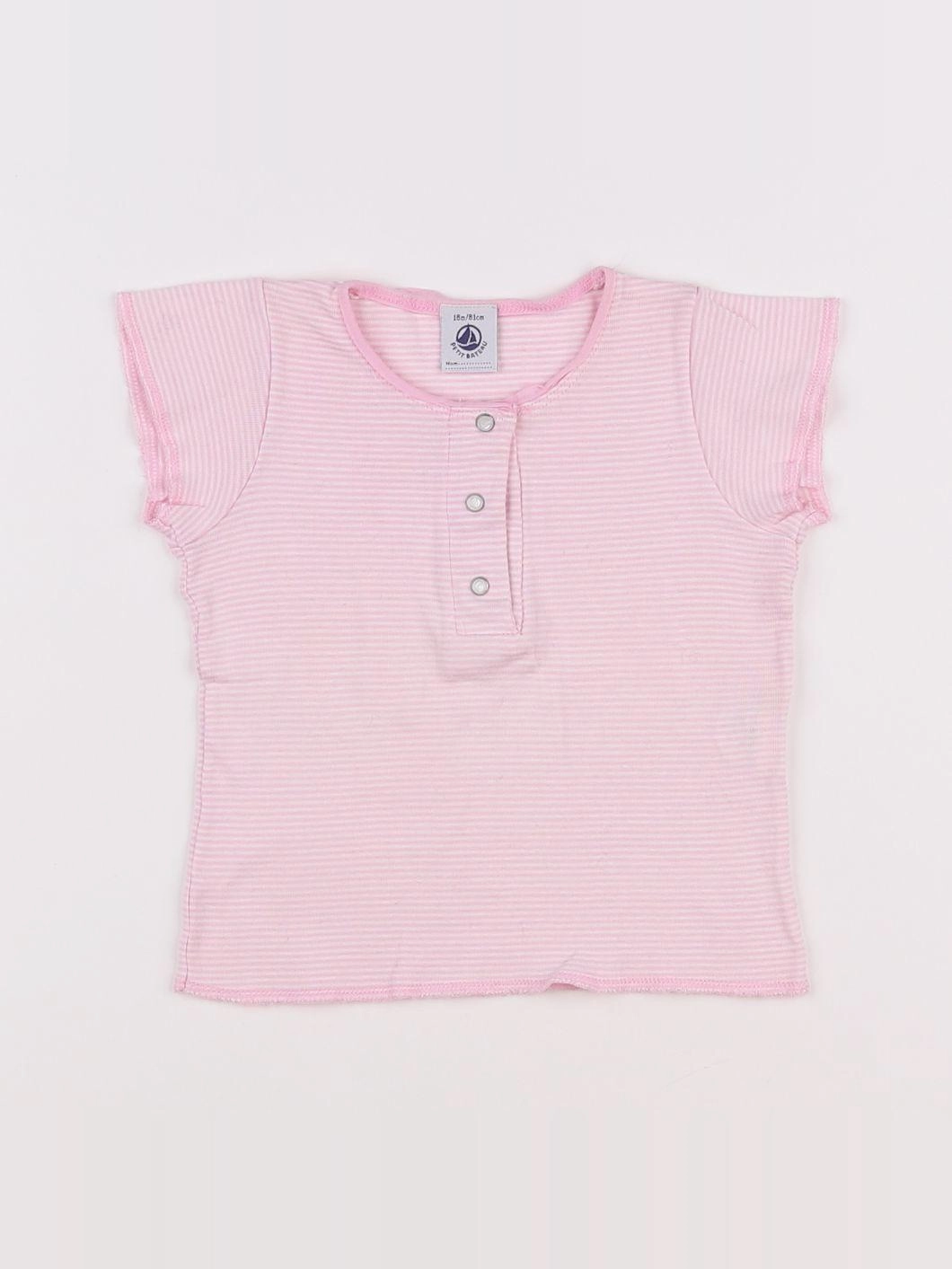 Petit Bateau - tee-shirt rose - 18 mois