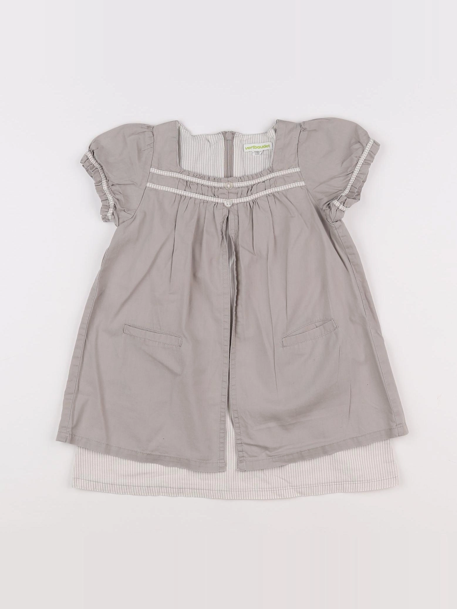 Vertbaudet - robe gris - 4 ans