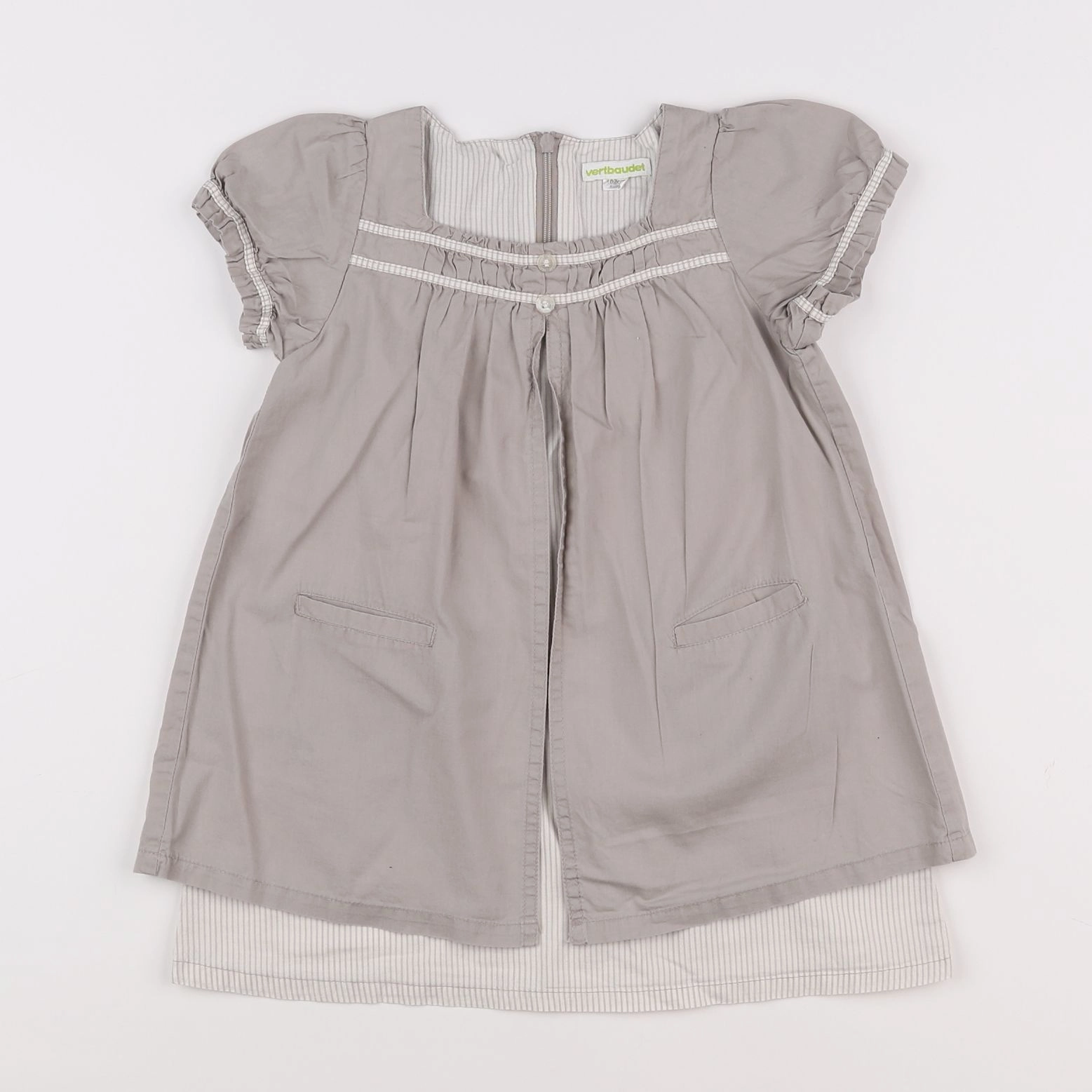 Vertbaudet - robe gris - 4 ans