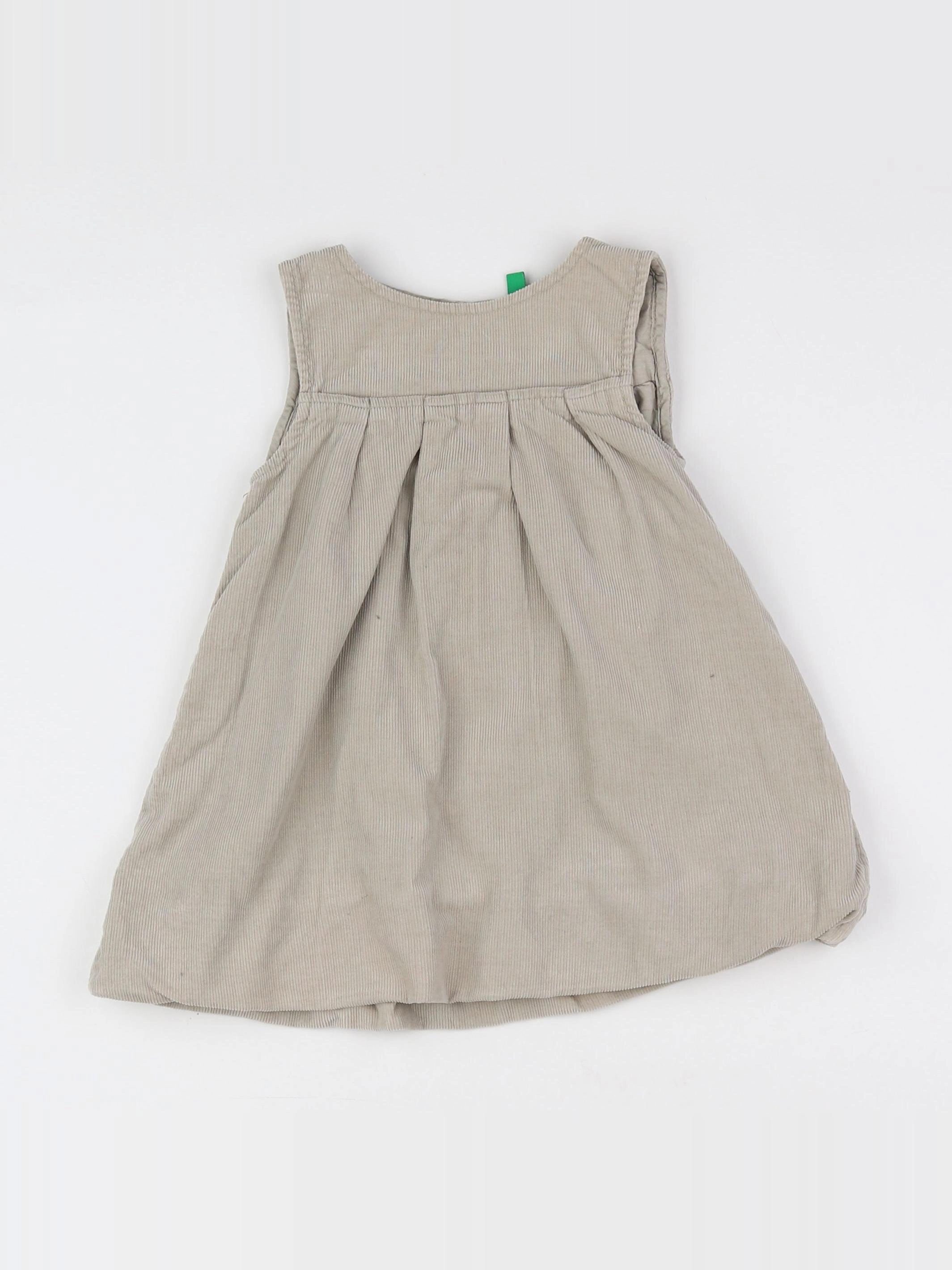 Benetton - robe gris - 12/18 mois