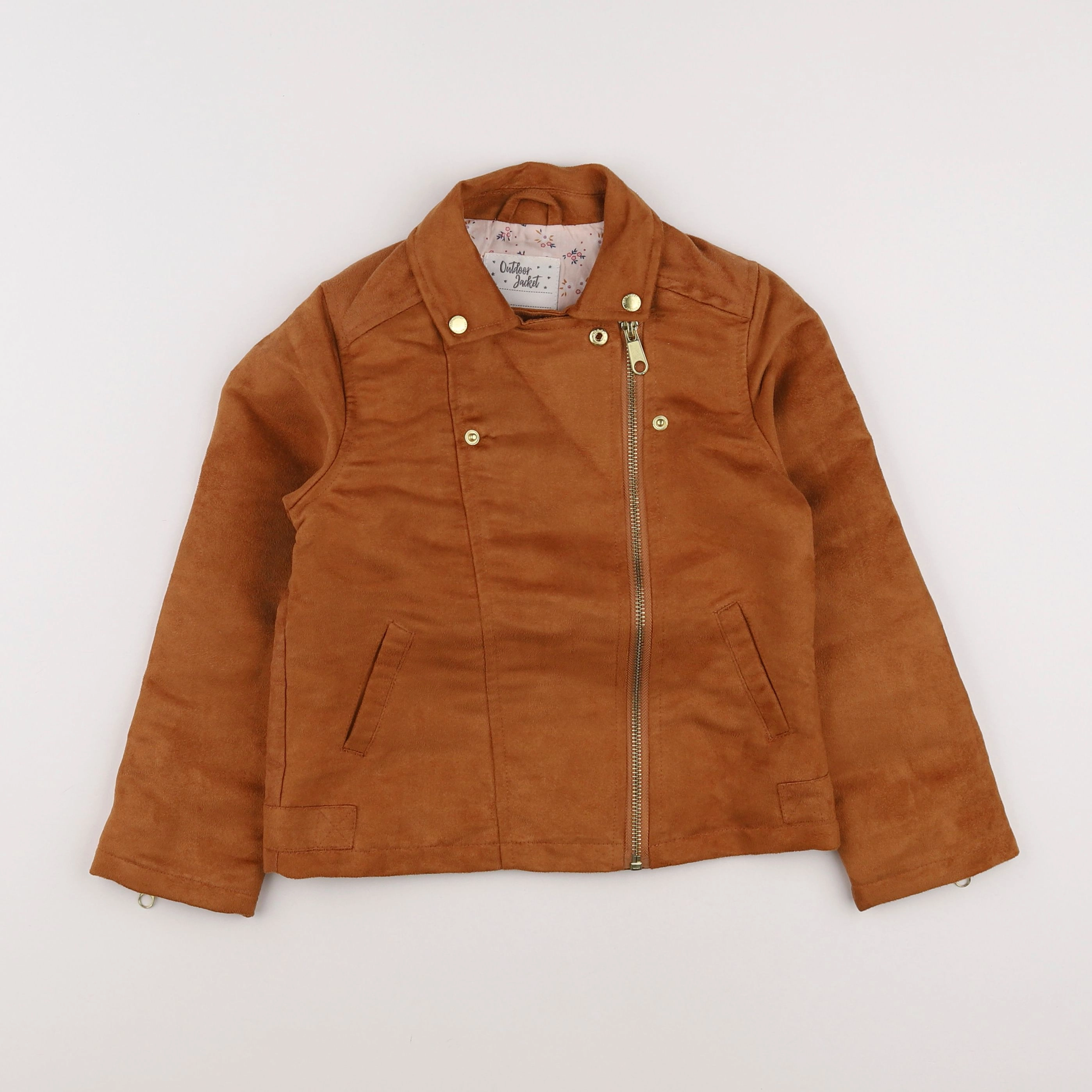 Vertbaudet - veste simili cuir marron - 7 ans