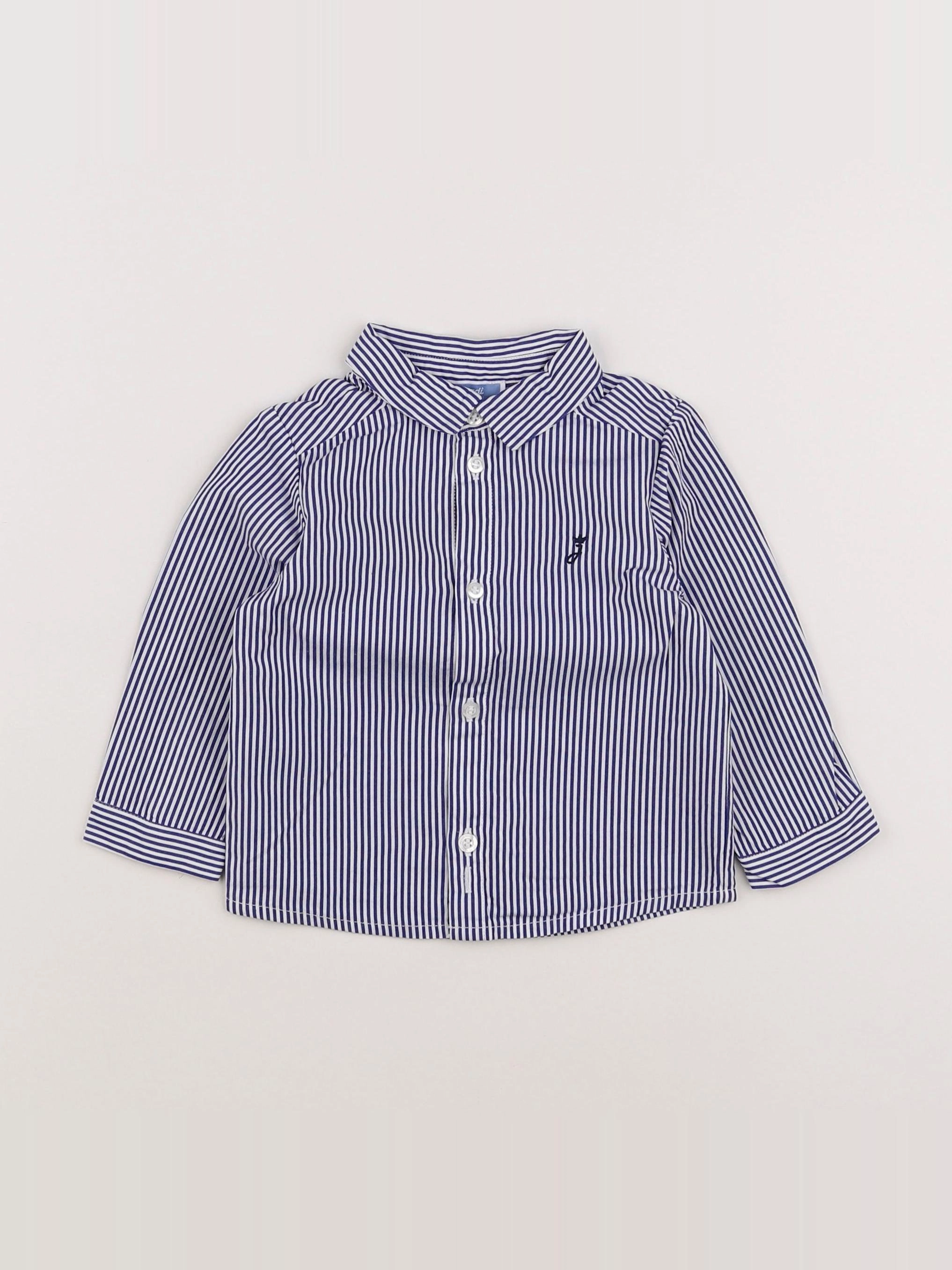 Jacadi - chemise blanc, bleu - 12 mois