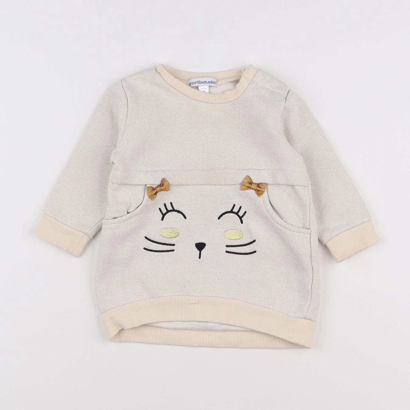 Vertbaudet - robe beige - 6 mois