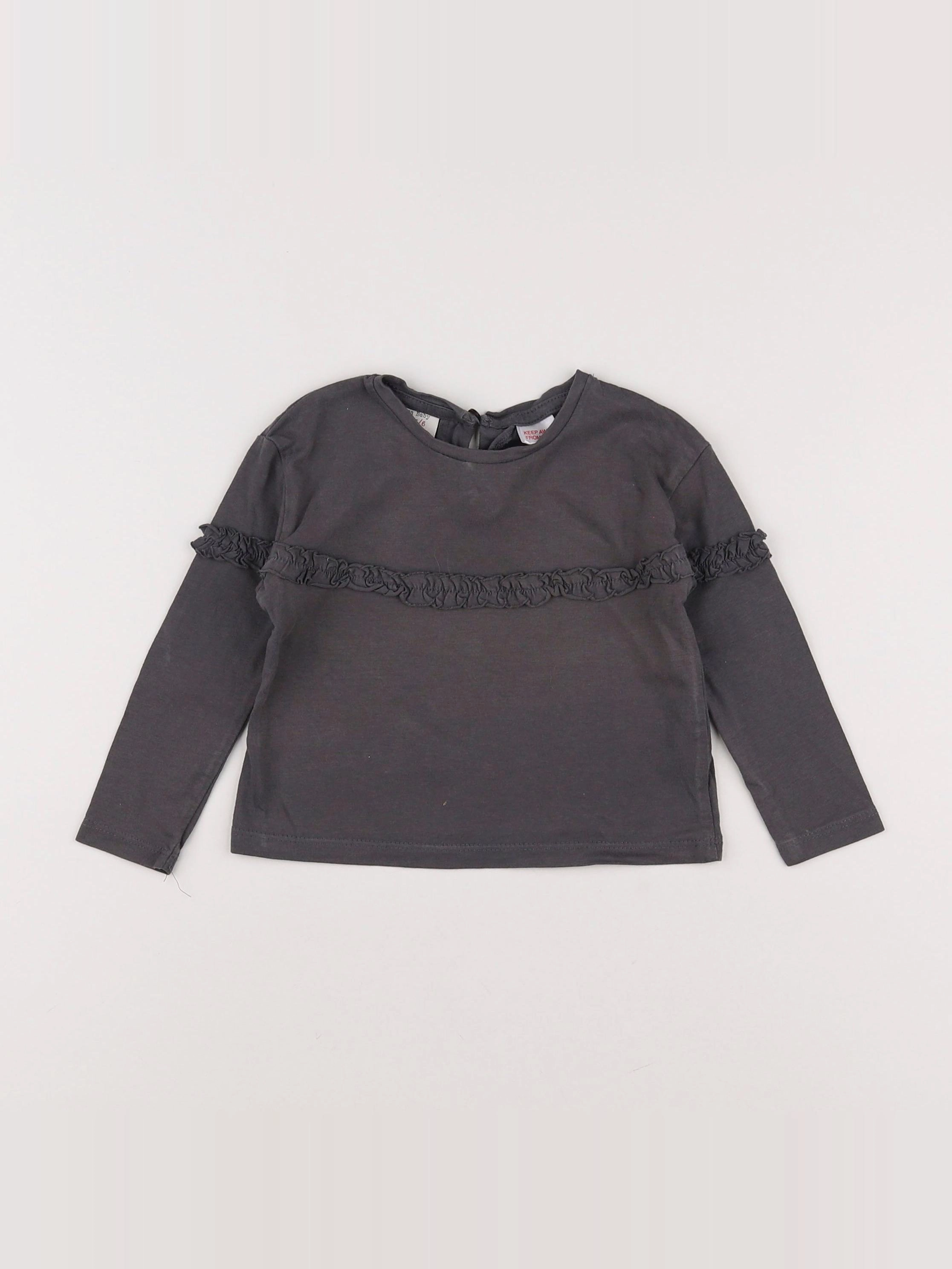 Zara - tee-shirt gris - 3/6 mois