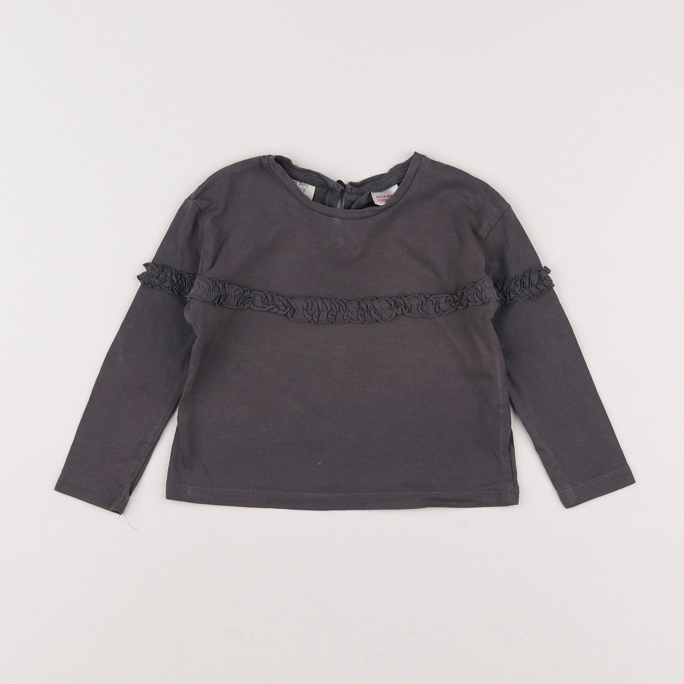 Zara - tee-shirt gris - 3/6 mois