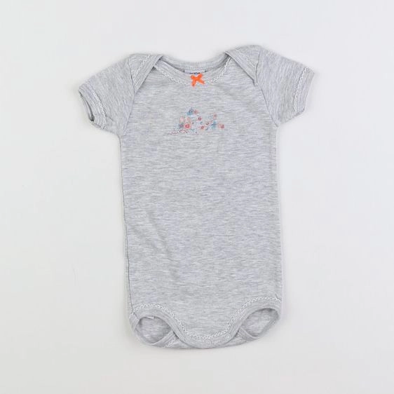 Petit Bateau - body gris - 6 mois