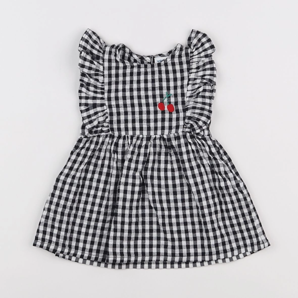Vertbaudet - robe noir, blanc - 3 mois