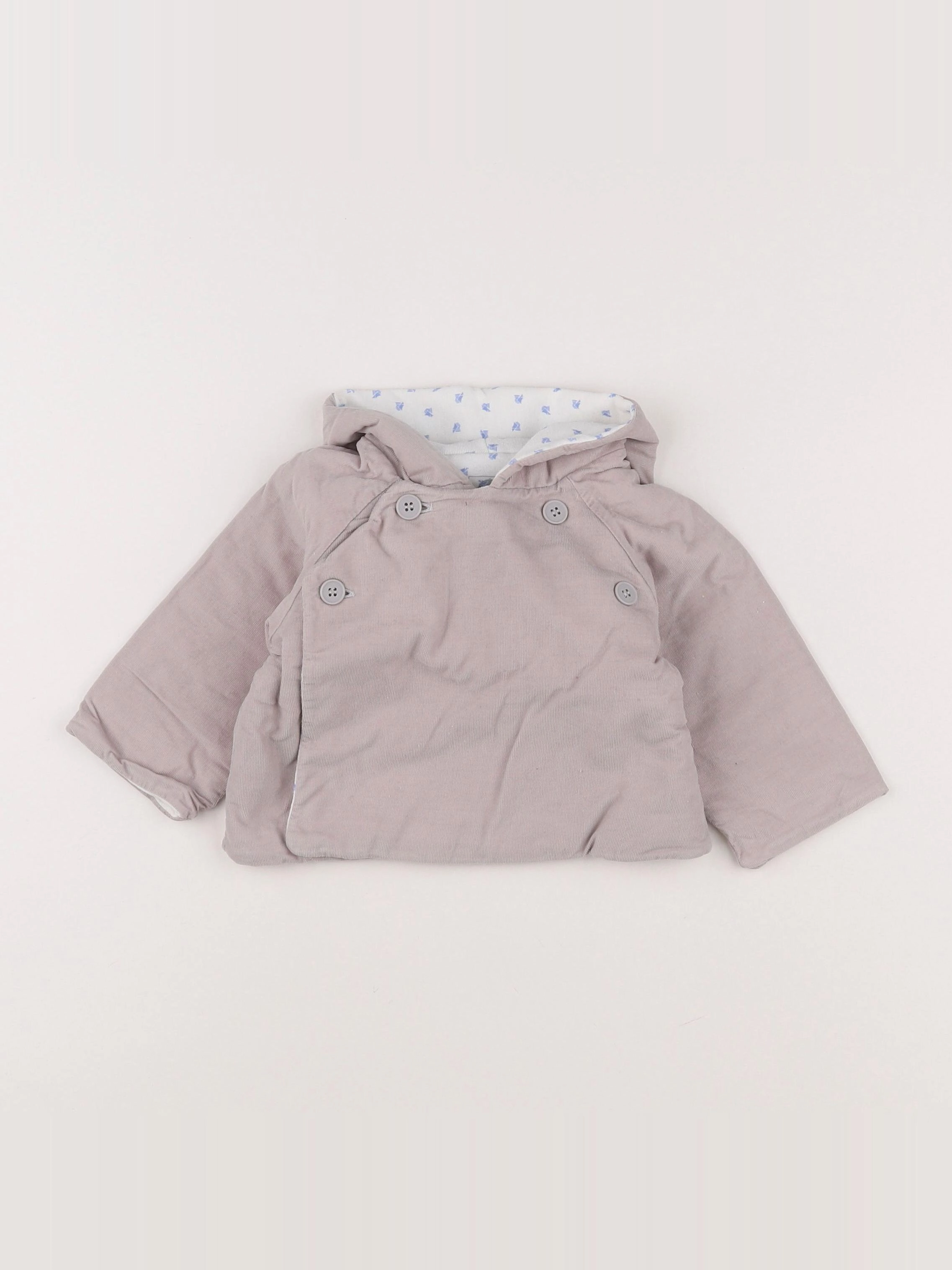 Petit Bateau - manteau gris - 6 mois