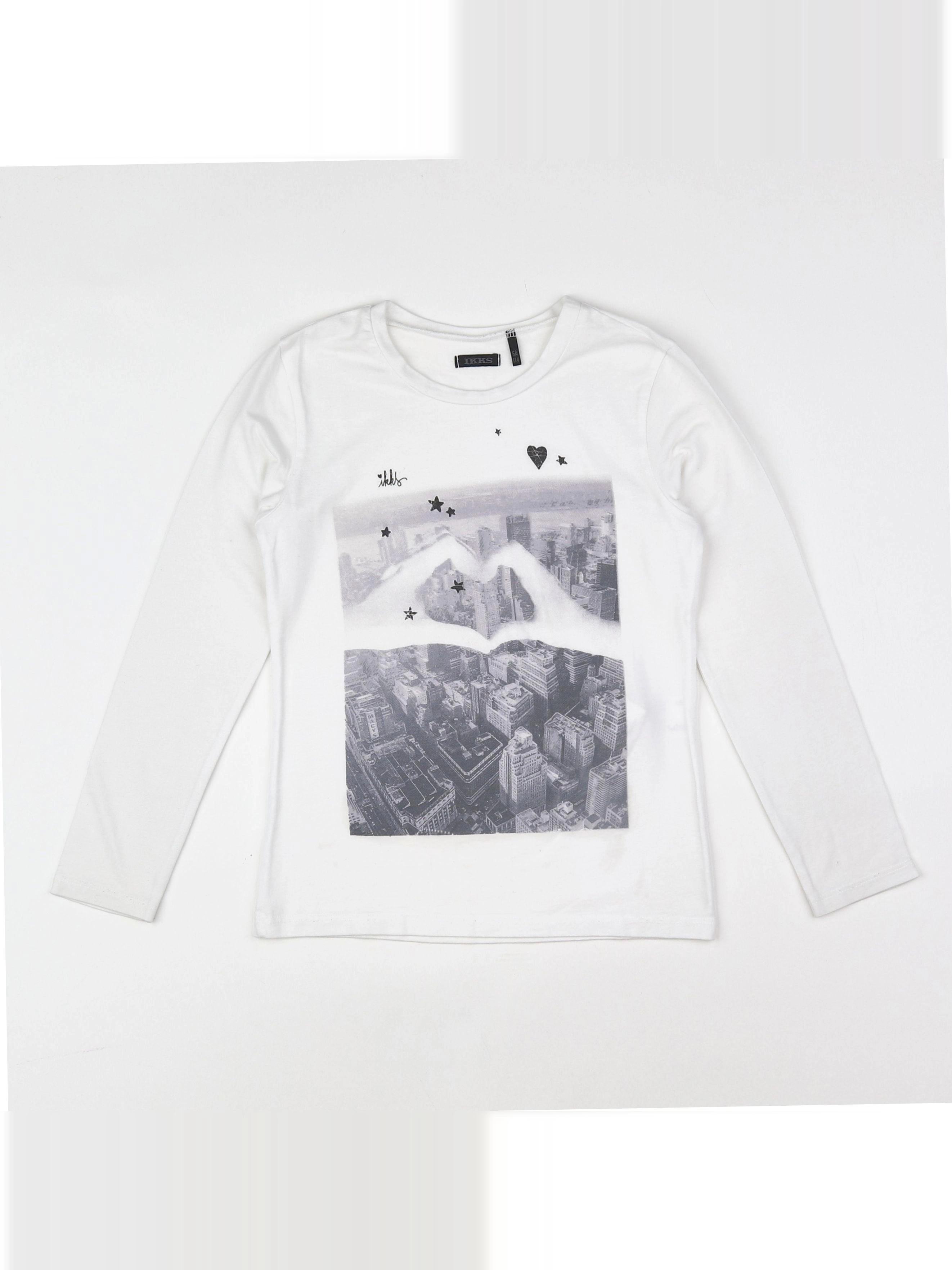 IKKS - tee-shirt blanc, gris - 6 ans