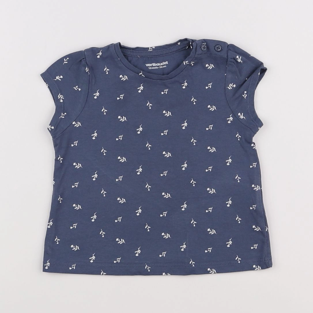 Vertbaudet - tee-shirt bleu, blanc - 12 mois