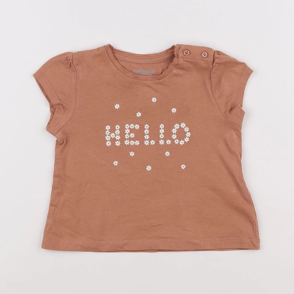 Vertbaudet - tee-shirt marron - 12 mois