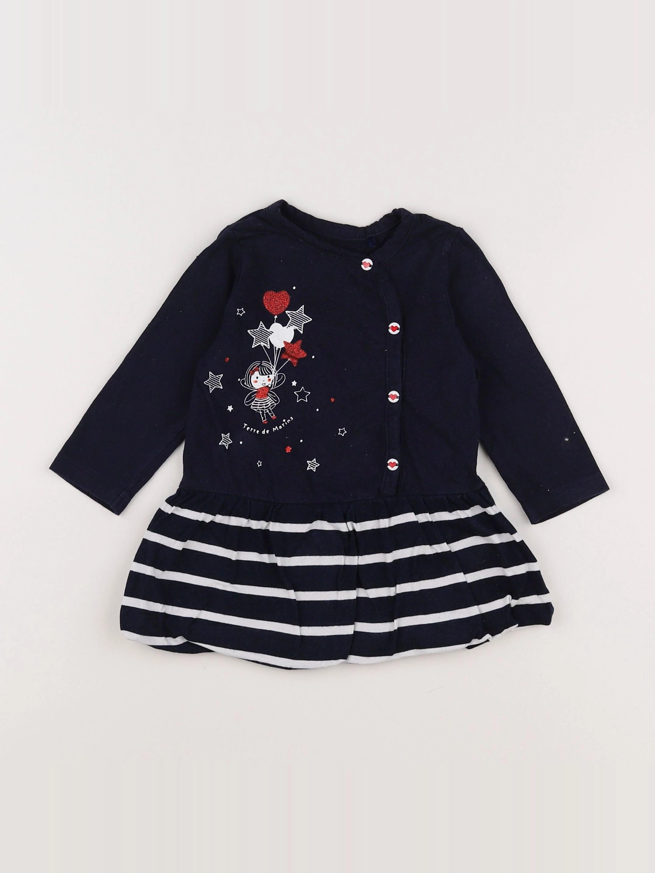 Terre de marins - robe bleu - 12 mois