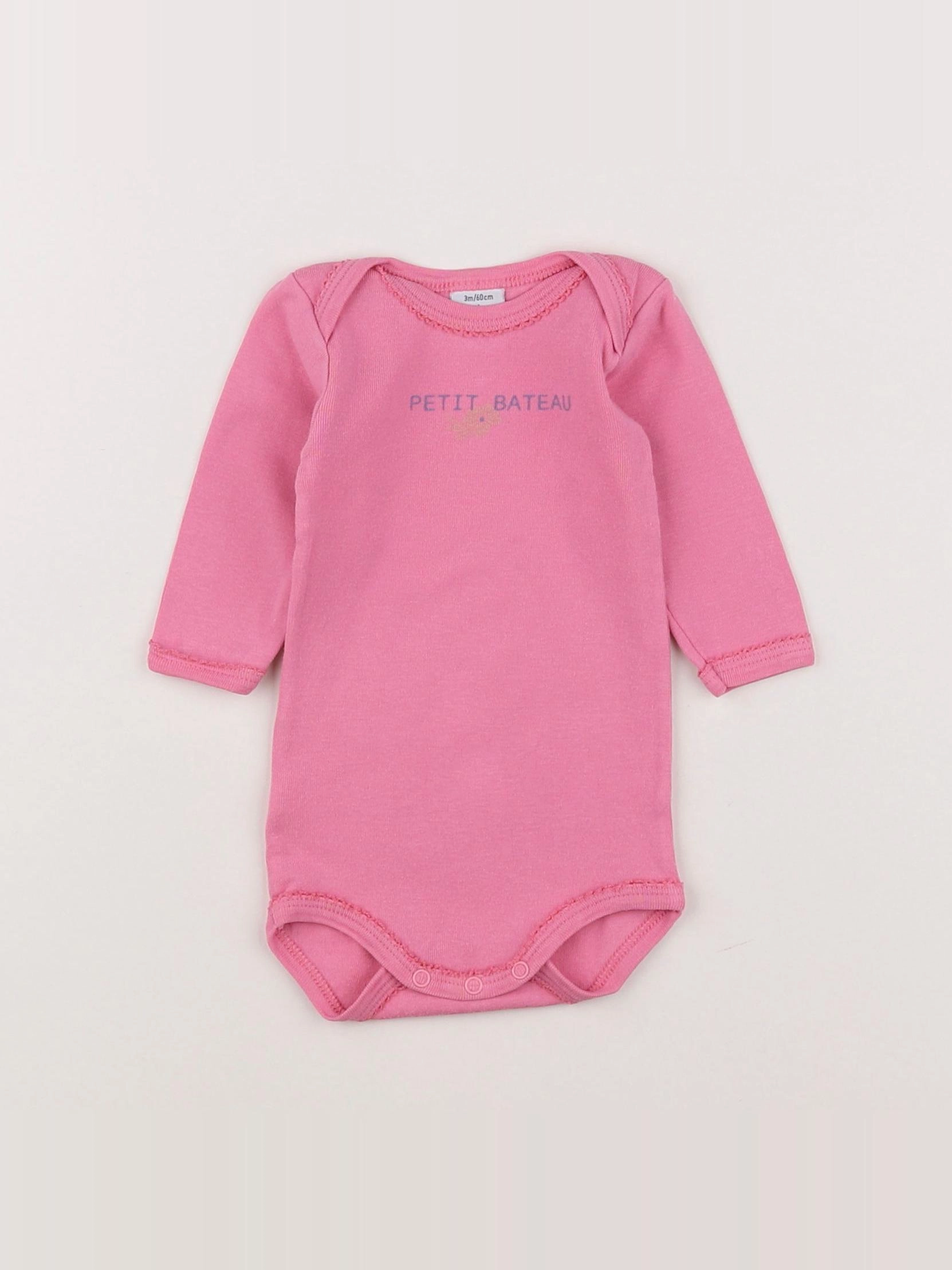 Petit Bateau - body rose - 3 mois