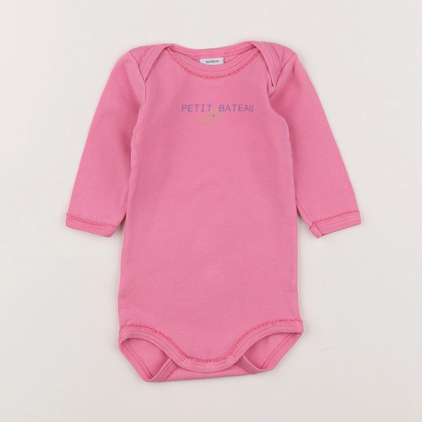 Petit Bateau - body rose - 3 mois