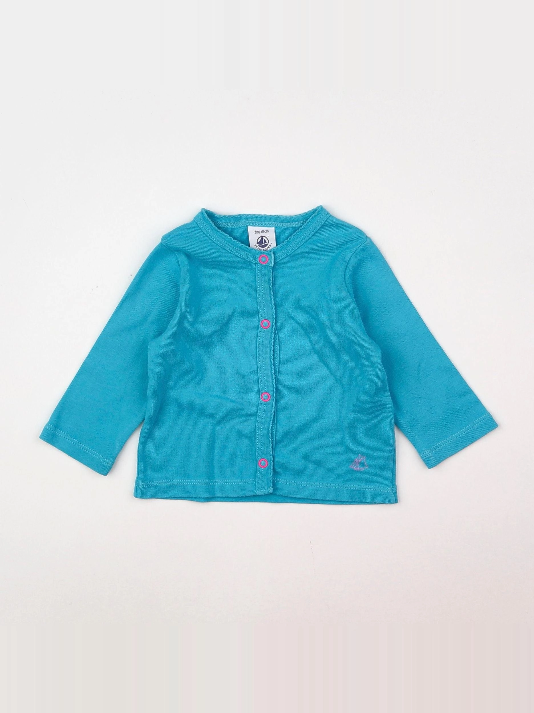 Petit Bateau - tee-shirt bleu, rose - 3 mois