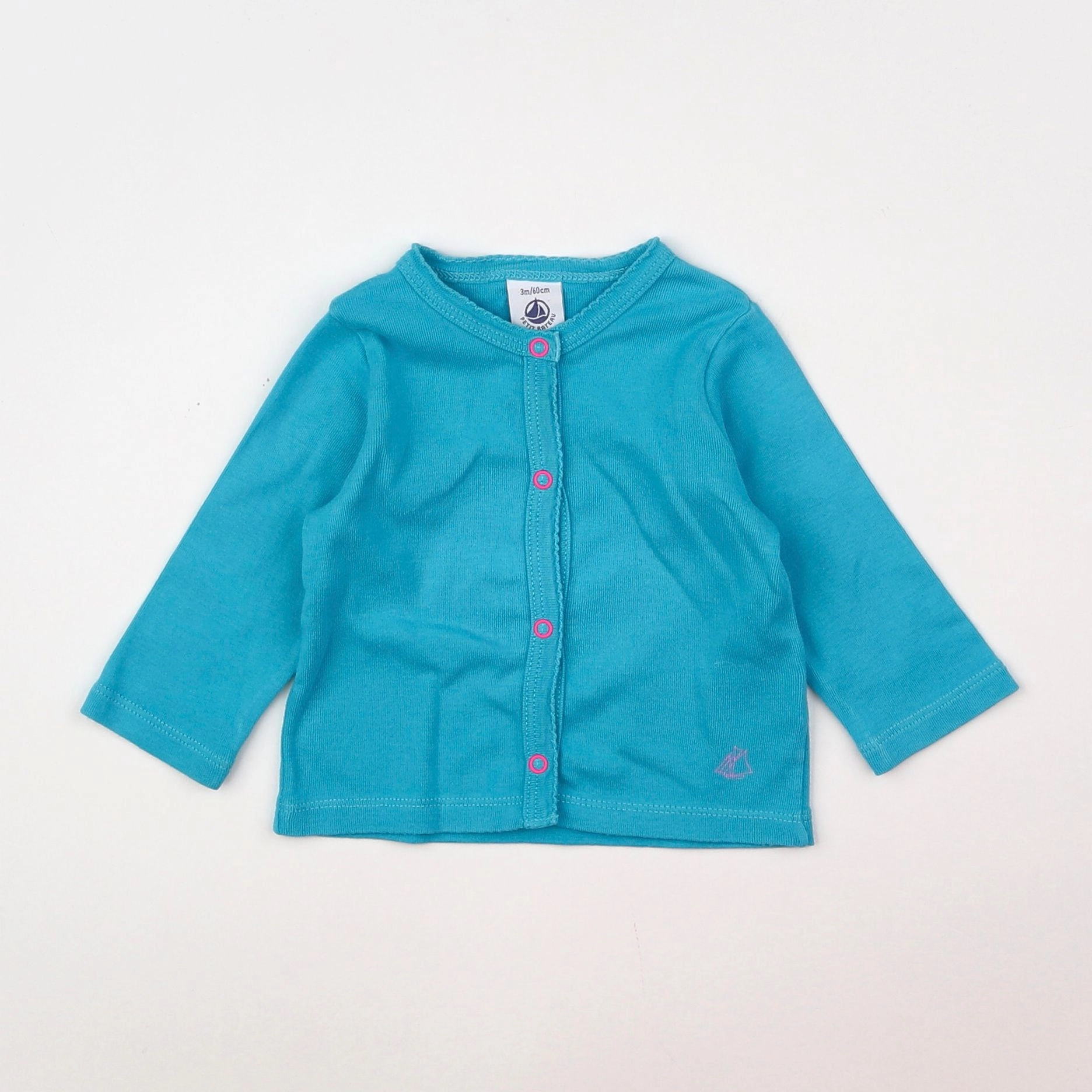 Petit Bateau - tee-shirt bleu, rose - 3 mois