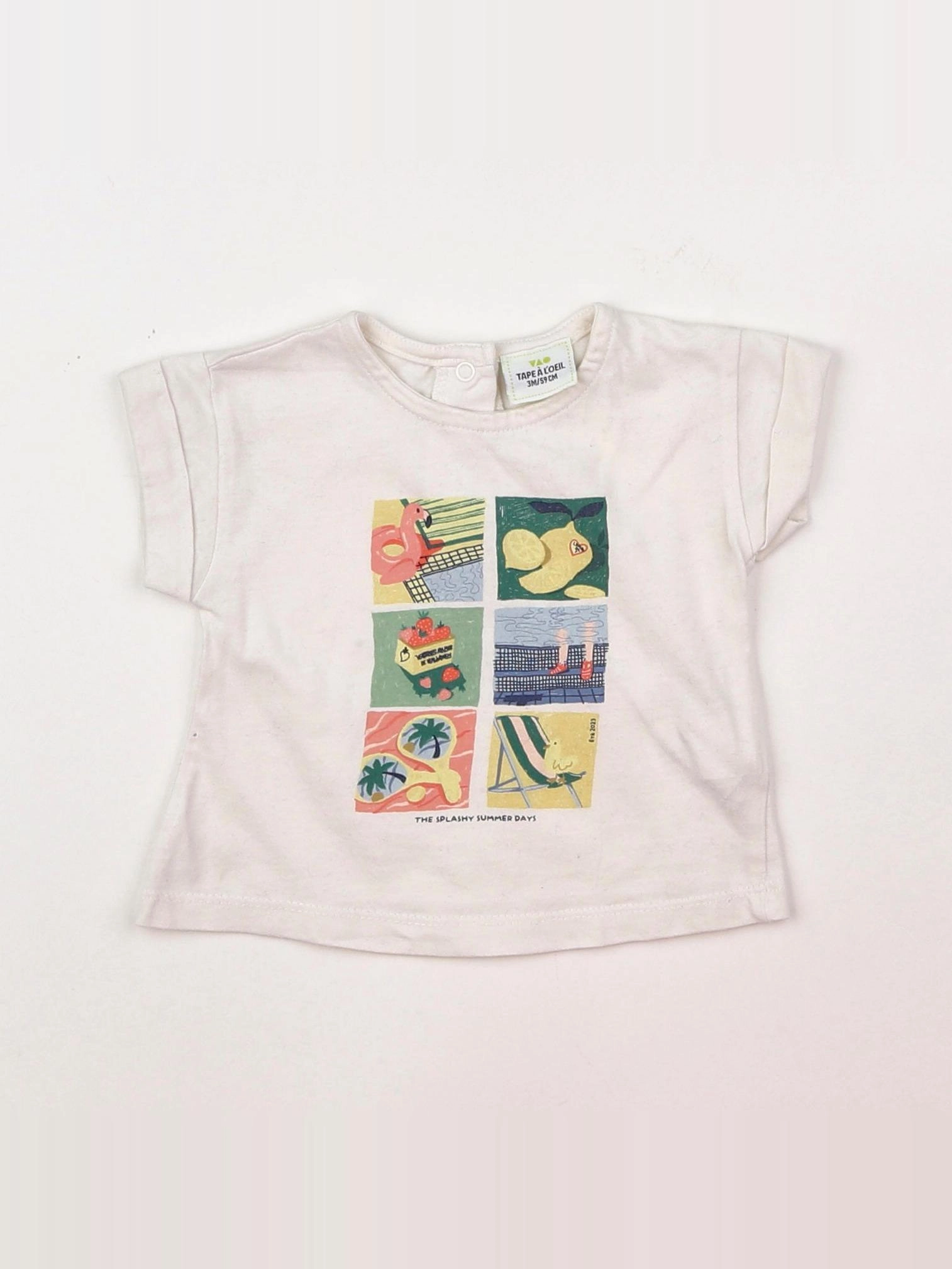 Tape à l'oeil - tee-shirt beige, multicolore - 3 mois