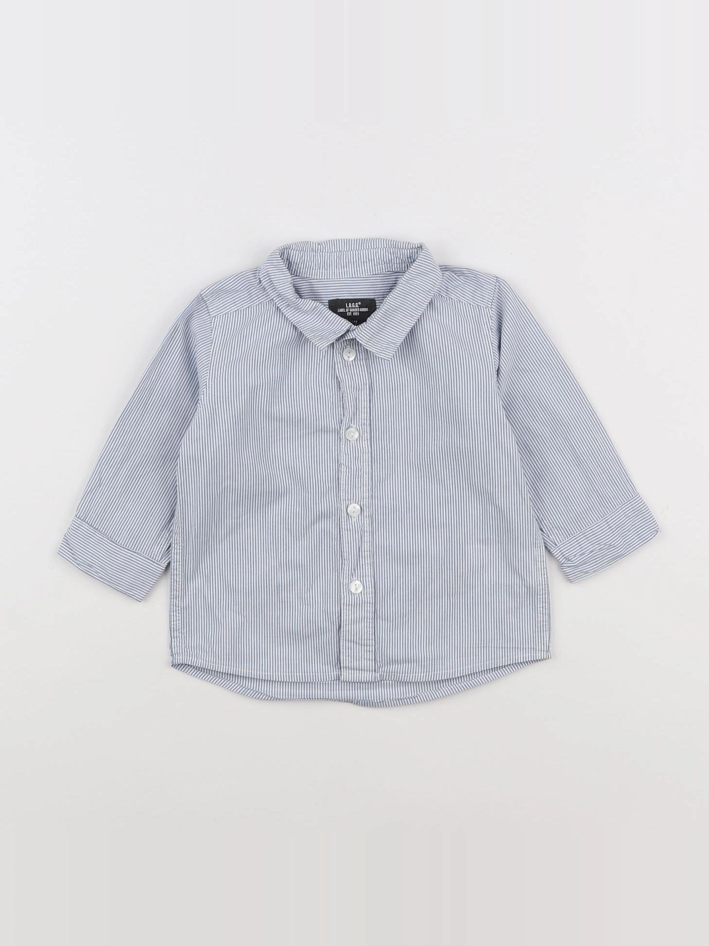 H&M - chemise bleu - 6/9 mois