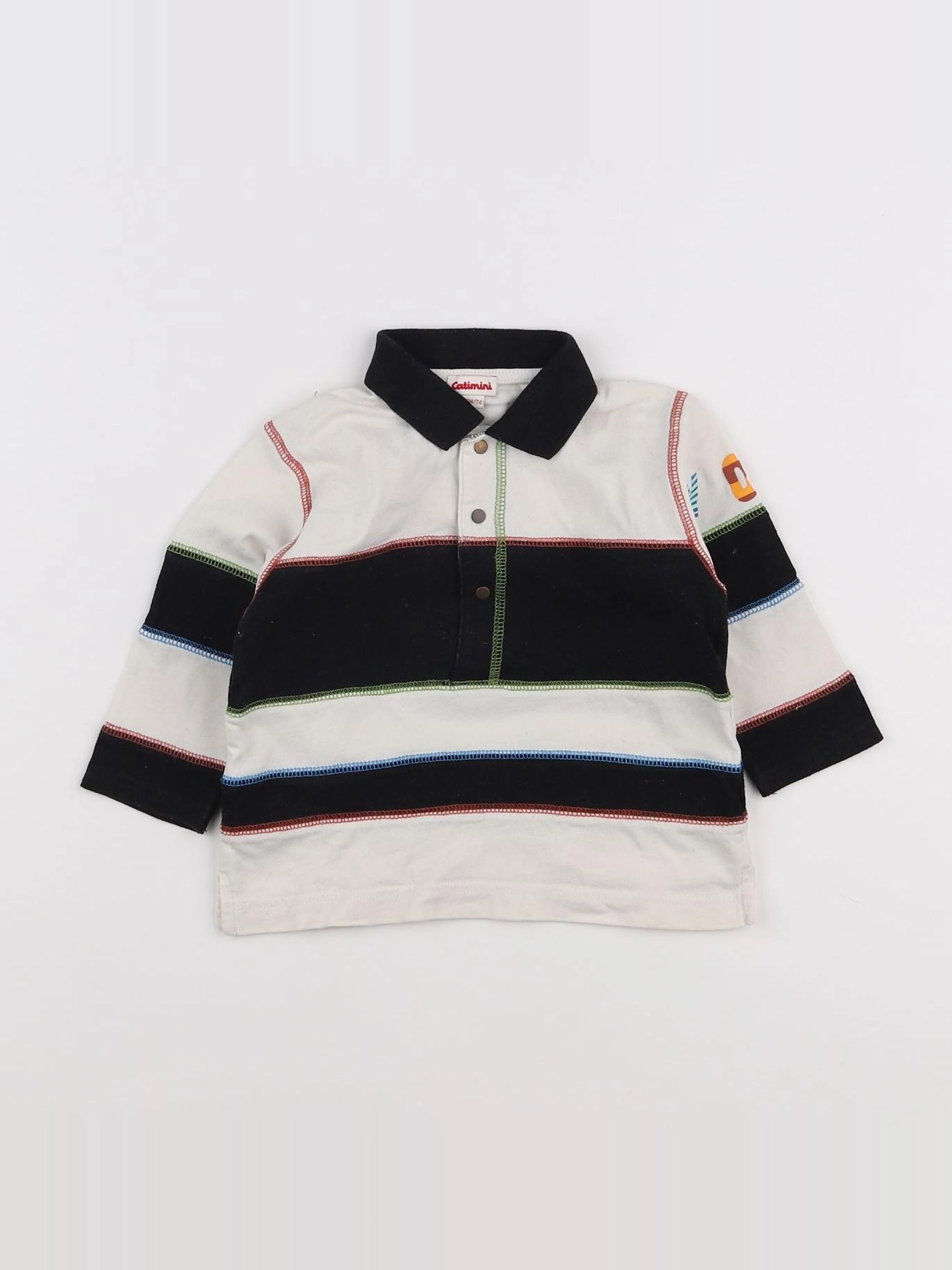 Catimini - polo beige, noir - 12 mois