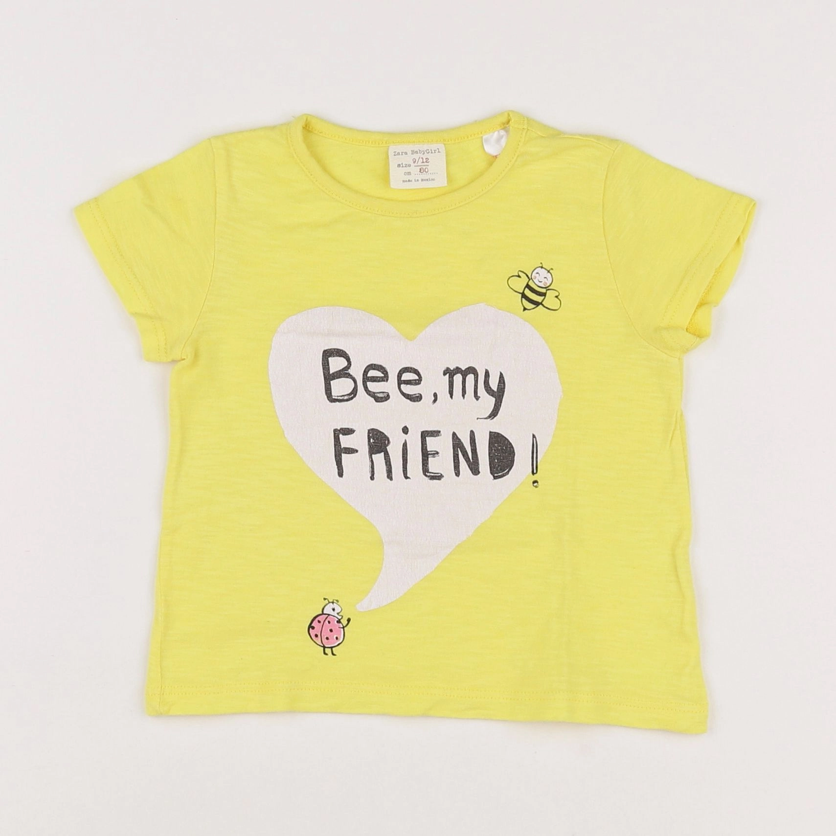 Zara - tee-shirt jaune - 9/12 mois