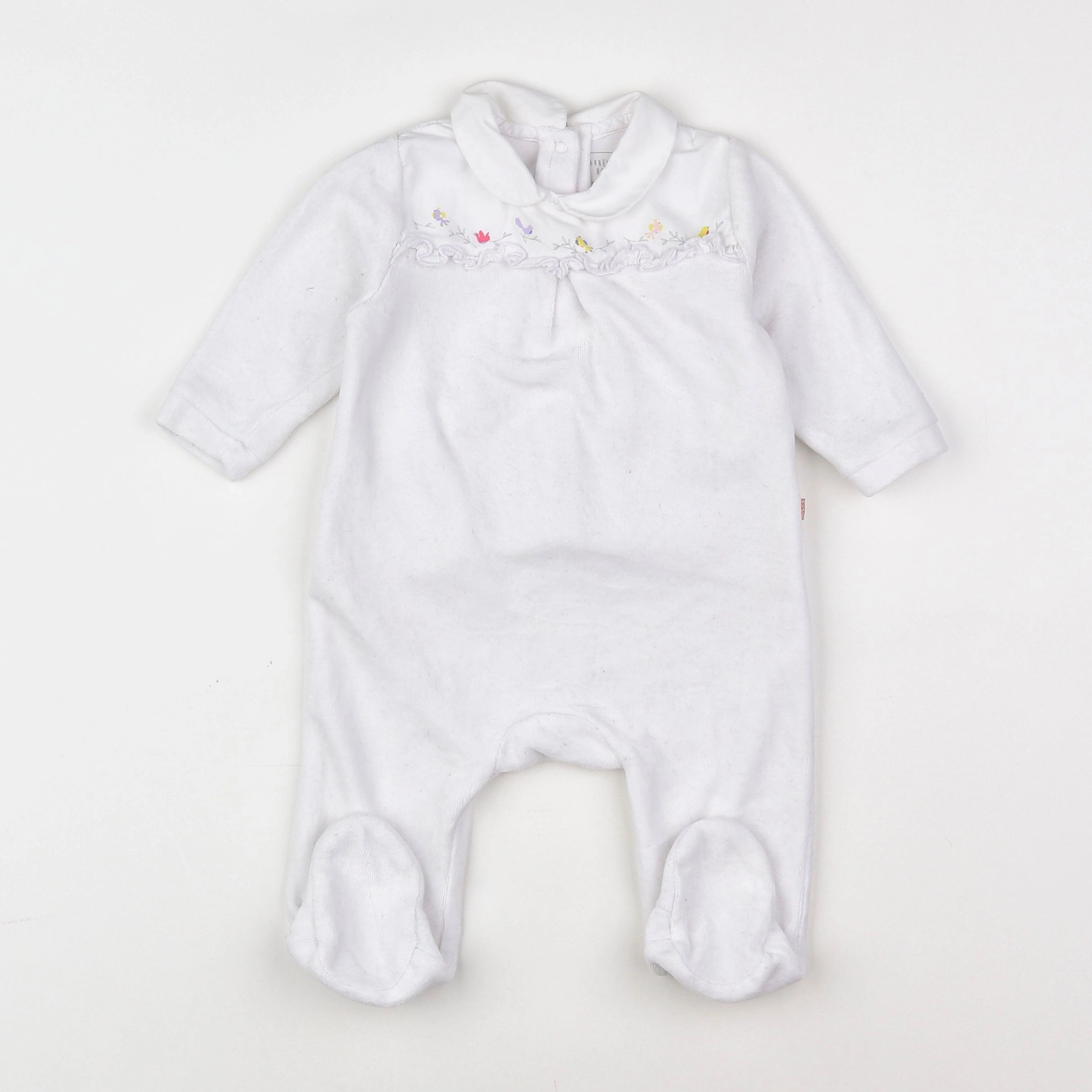 Carrément Beau - pyjama velours blanc - 6 mois