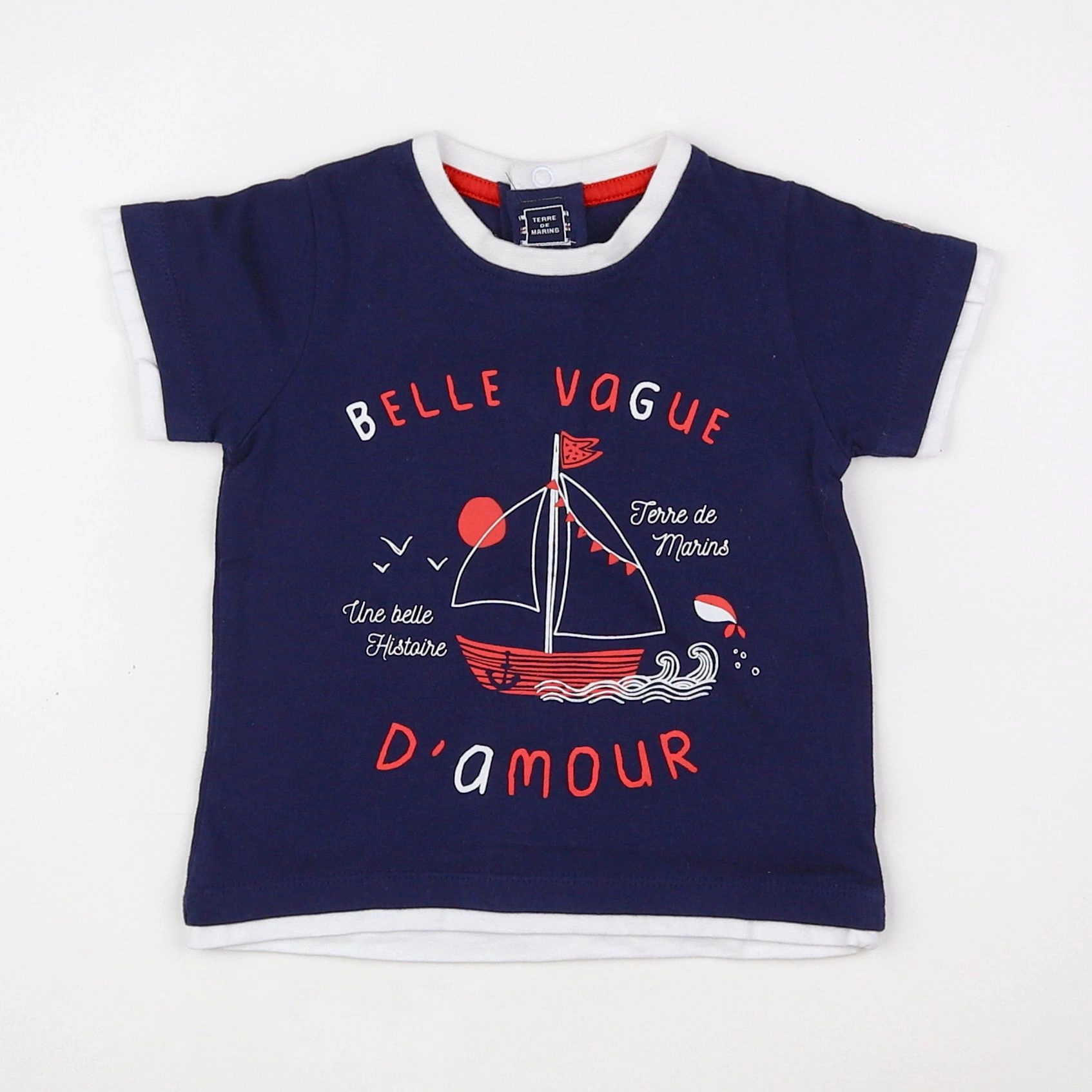 Terre de marins - tee-shirt bleu - 9 mois