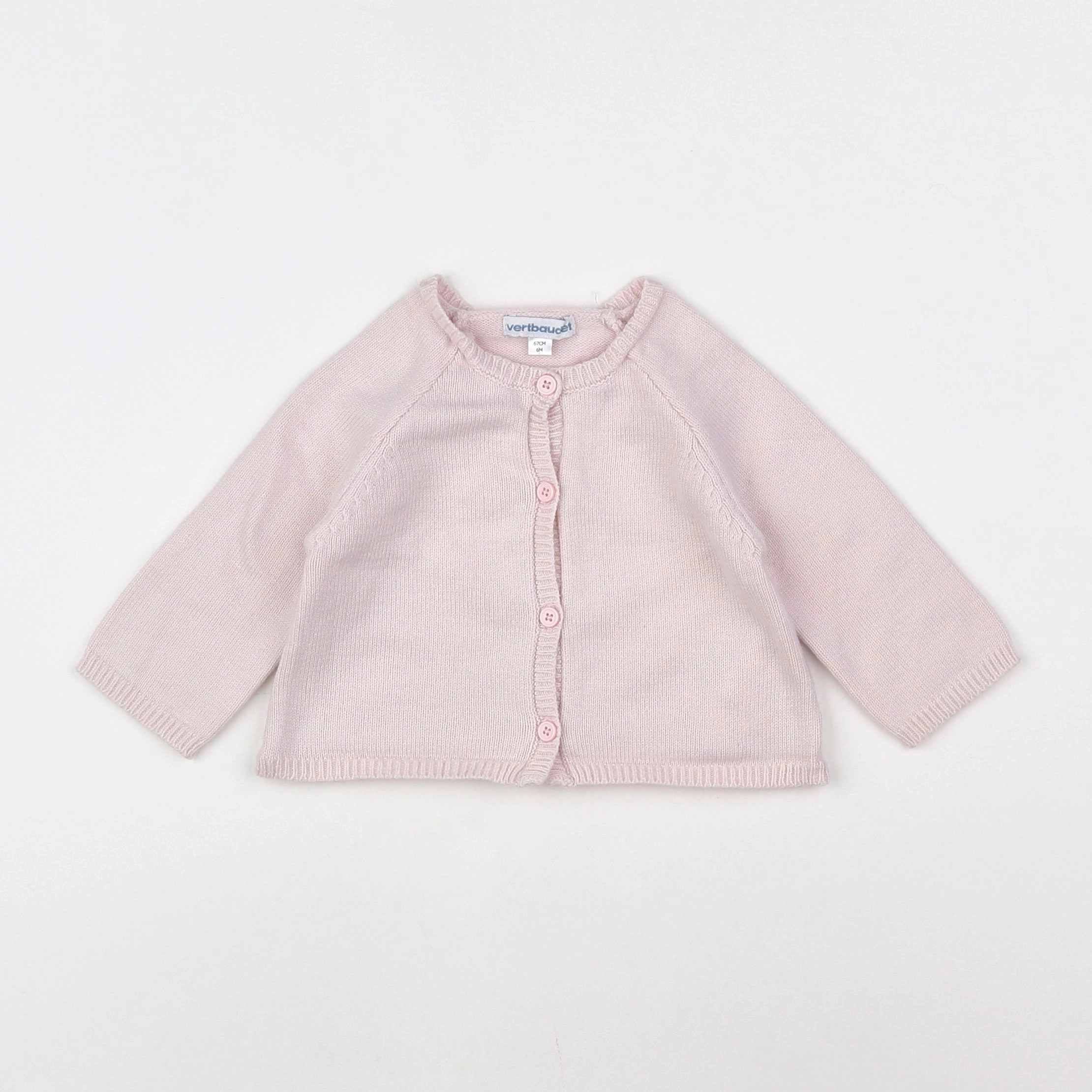 Vertbaudet - gilet rose - 6 mois