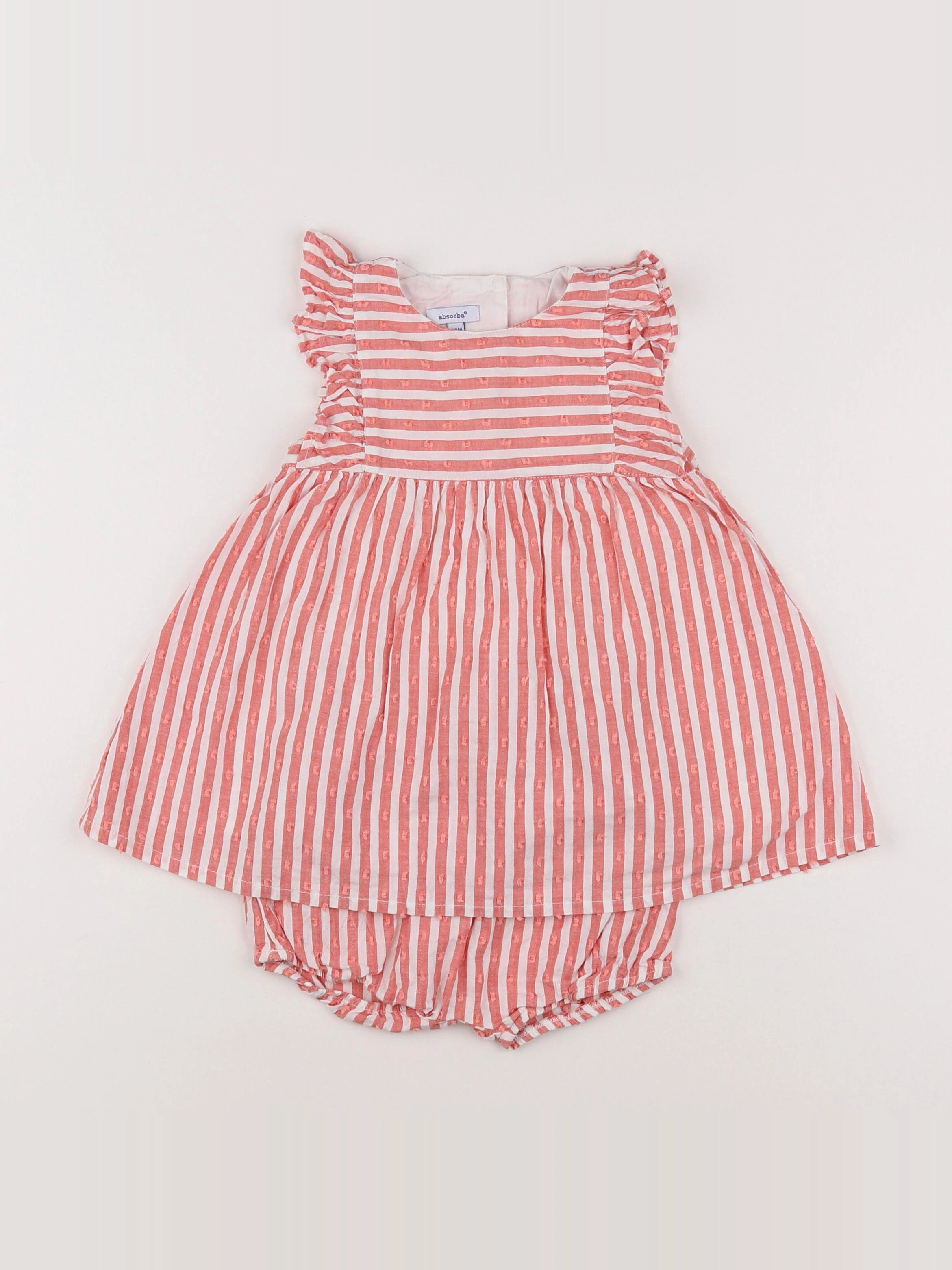 Absorba - robe blanc, rouge - 18 mois