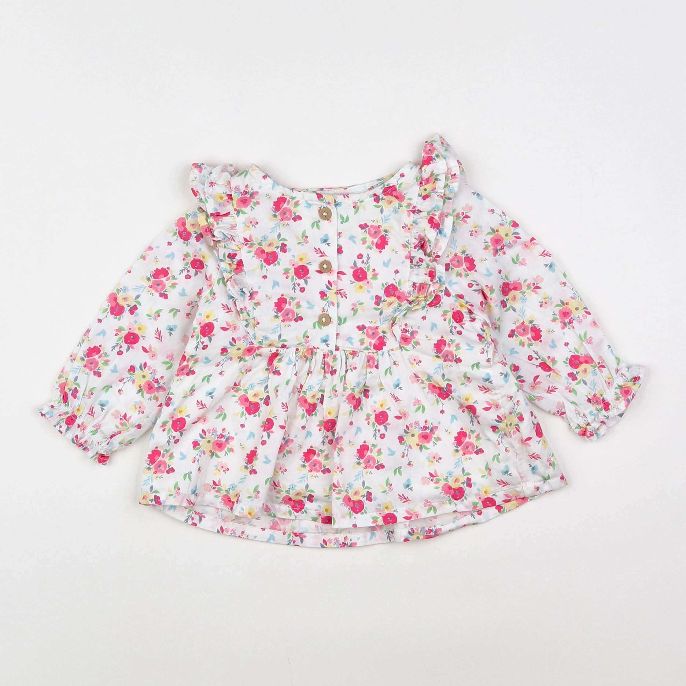 Tape à l'oeil - robe blanc, rose - 6 mois