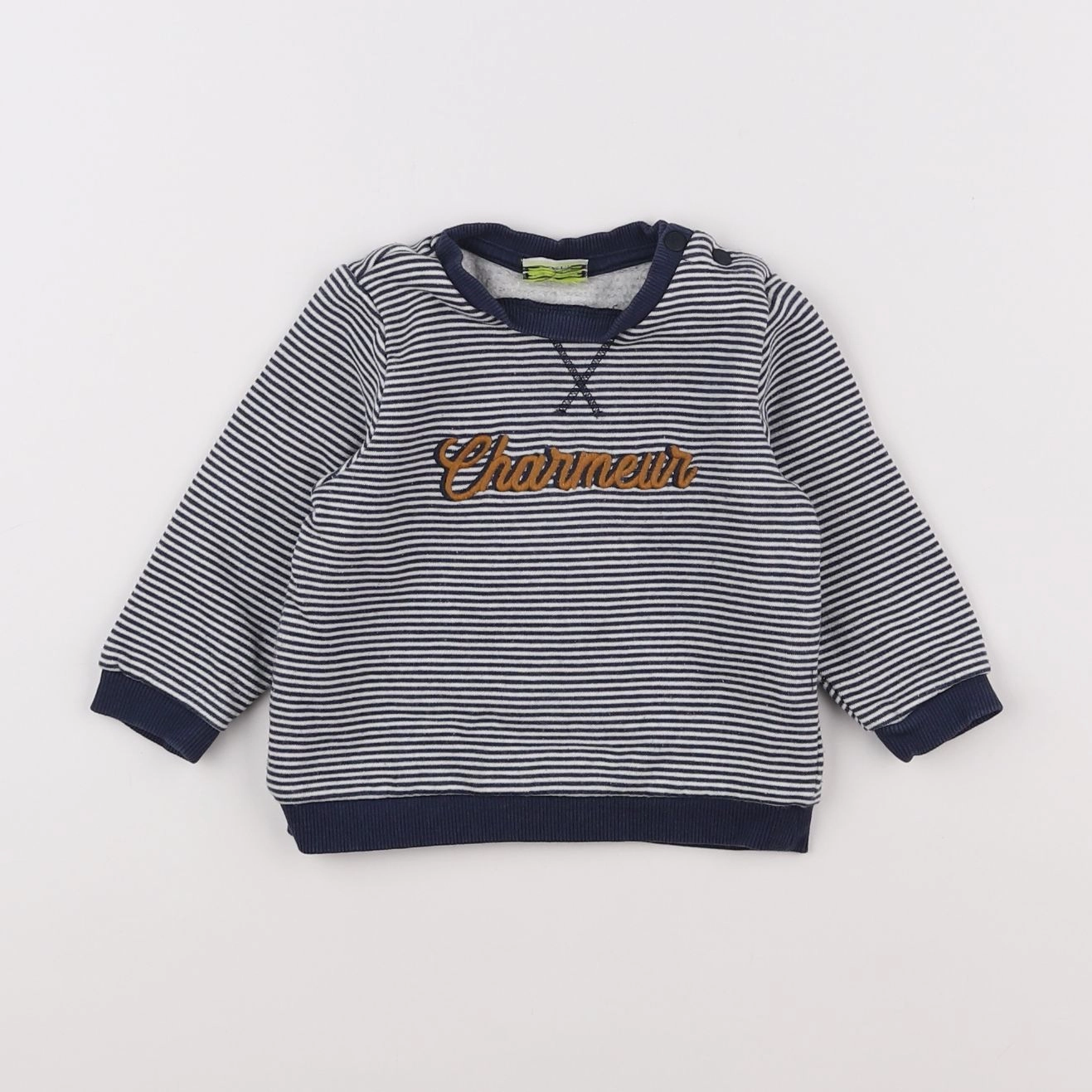 Tape à l'oeil - sweat blanc, bleu - 6 mois