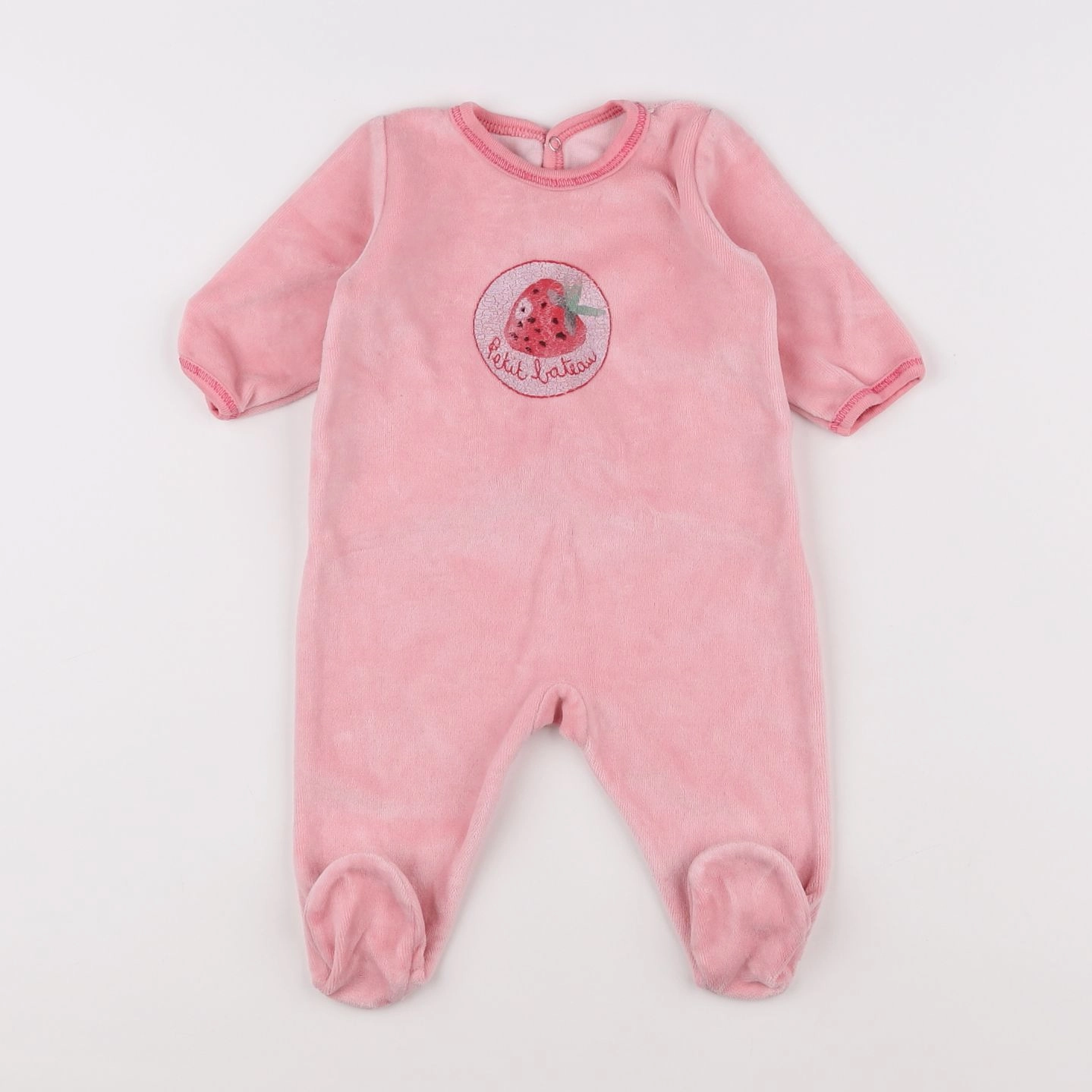 Petit Bateau - pyjama velours rose - 3 mois