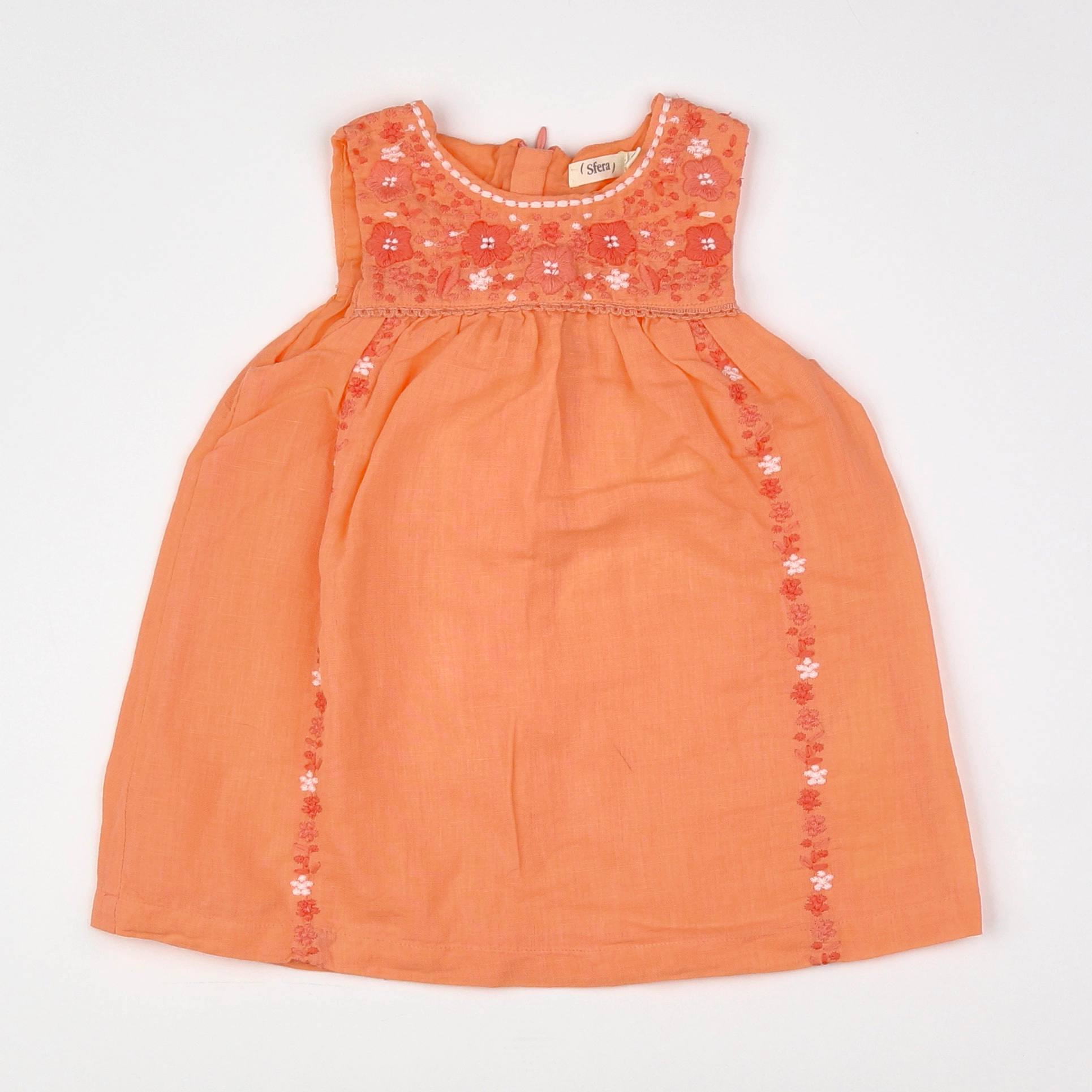 Sfera - robe orange - 12/18 mois