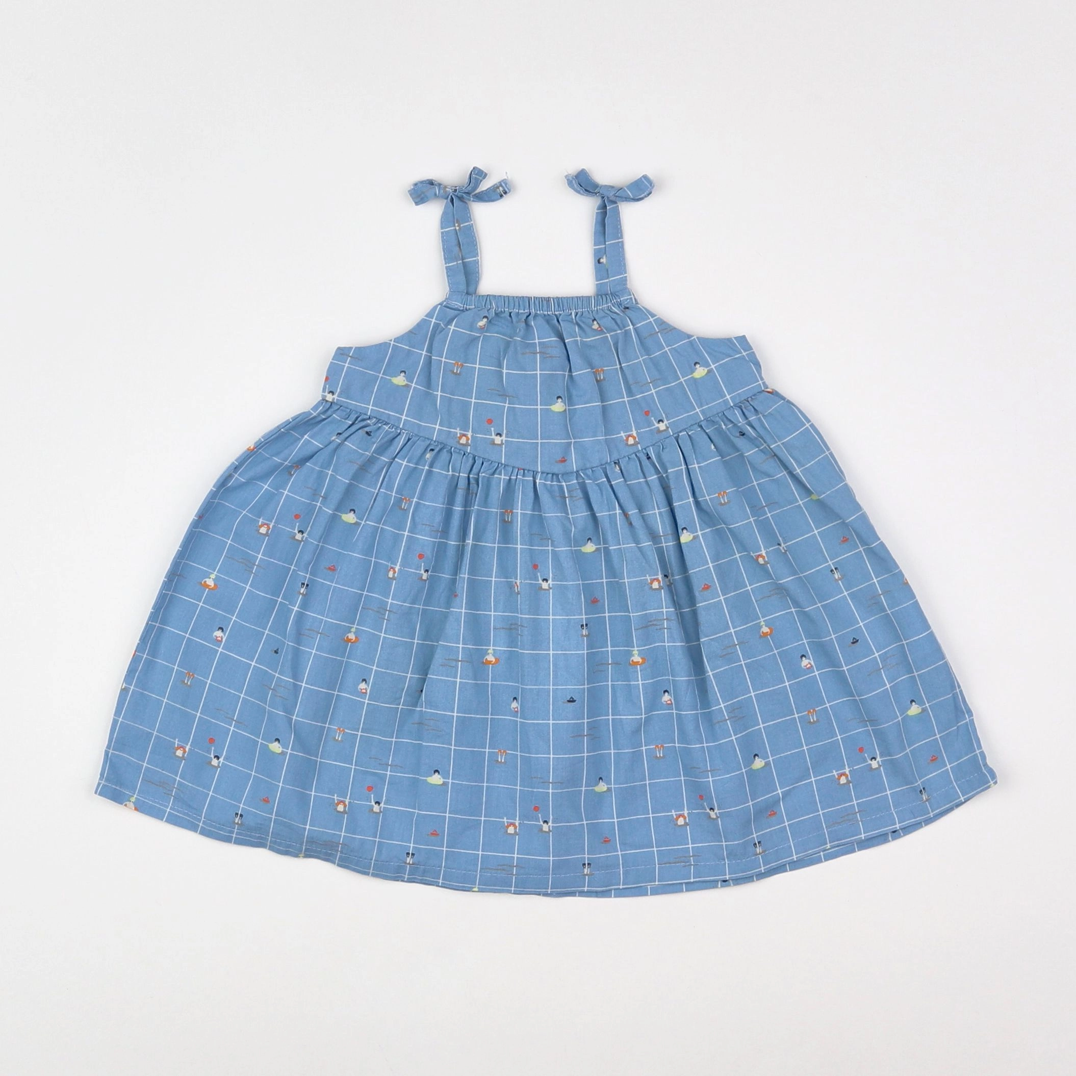 Vertbaudet - robe bleu, blanc - 3 mois