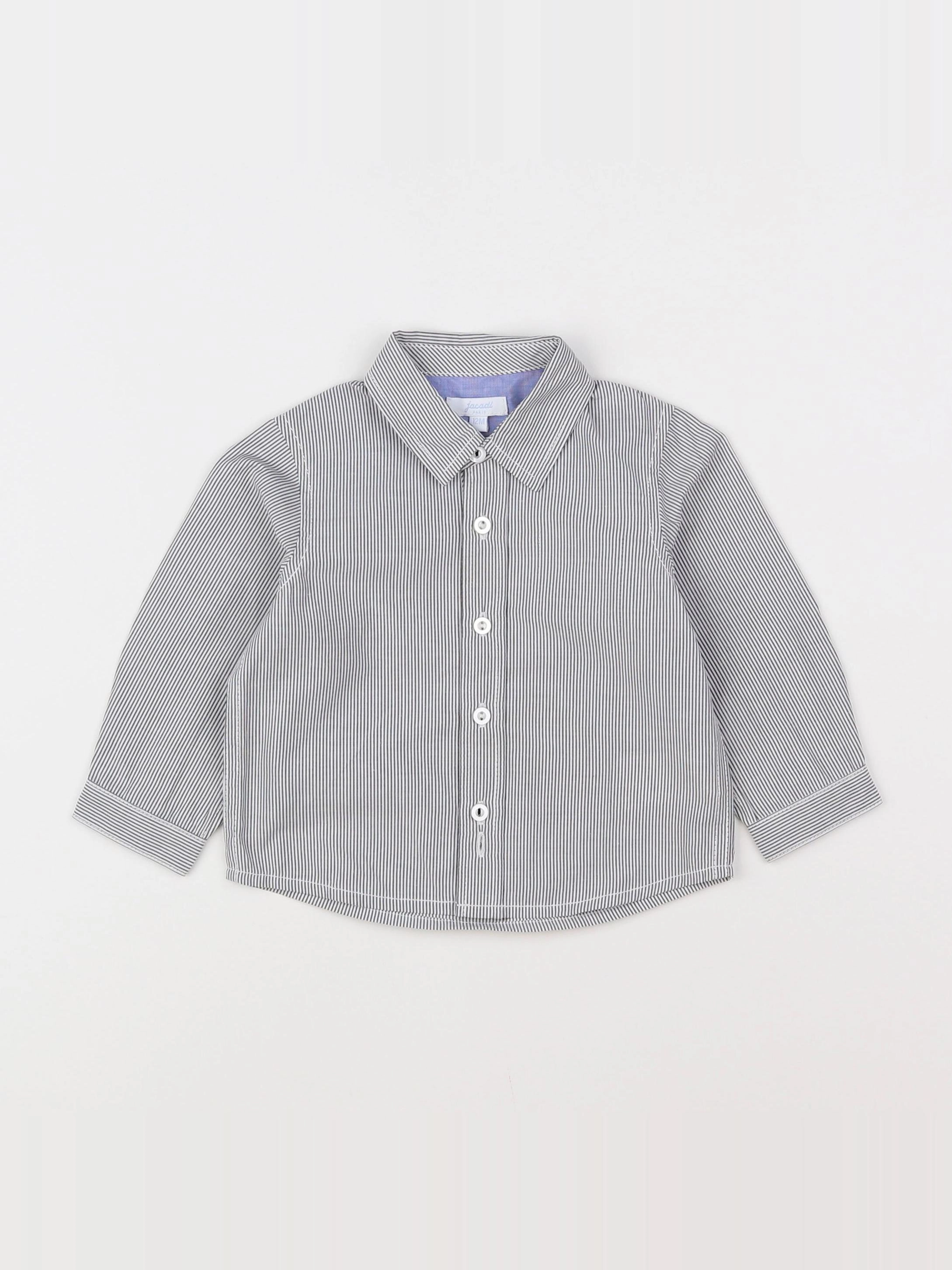 Jacadi - chemise bleu, blanc - 12 mois
