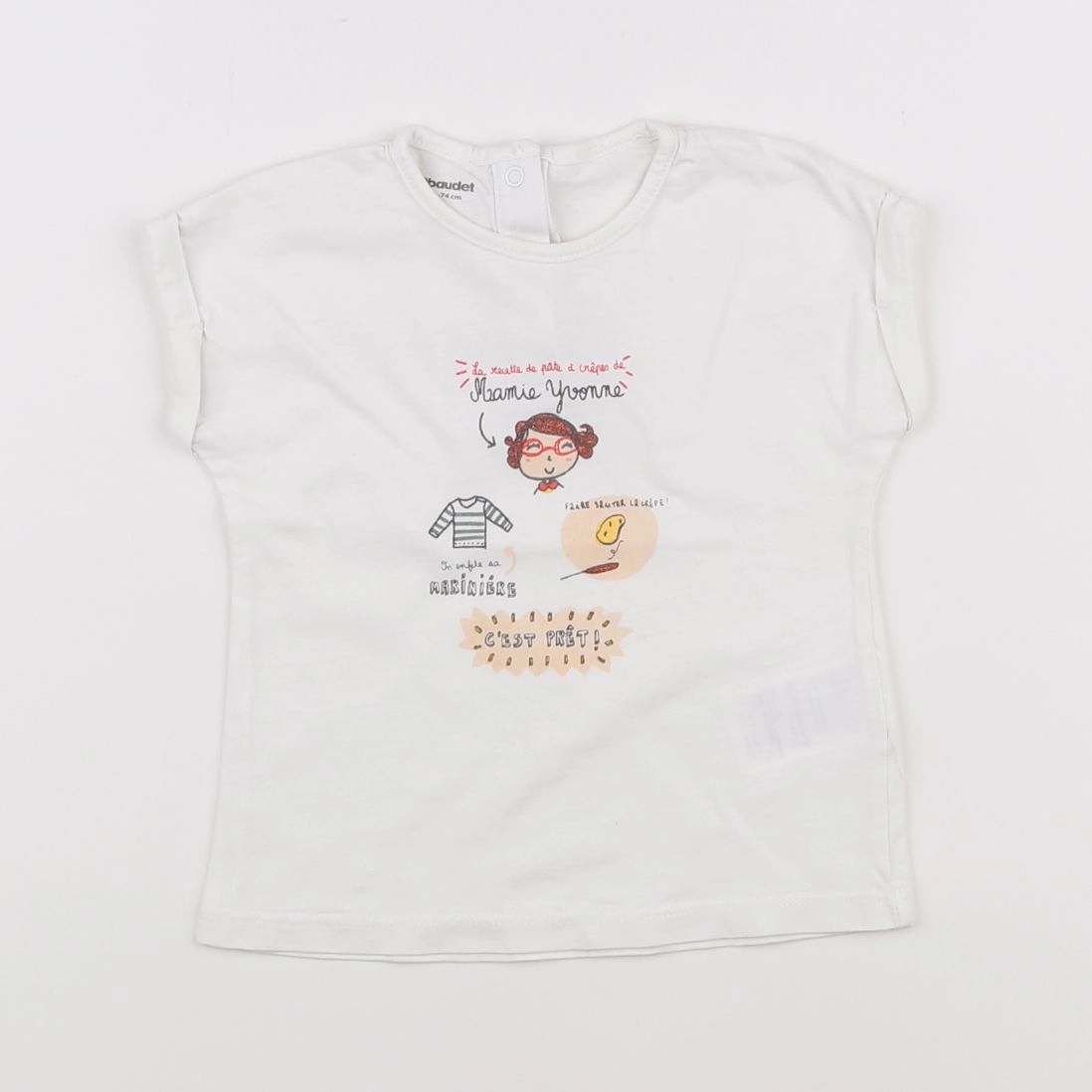 Vertbaudet - tee-shirt blanc - 12 mois